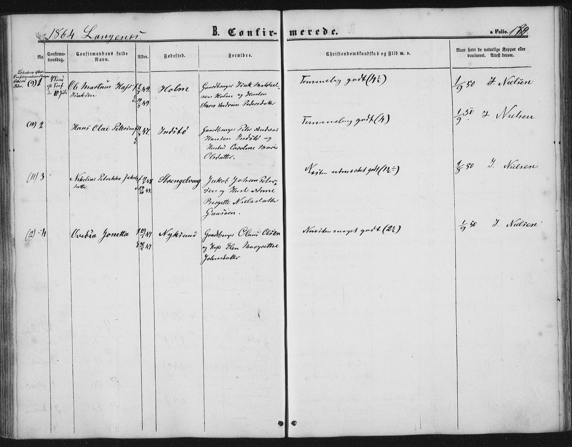 Ministerialprotokoller, klokkerbøker og fødselsregistre - Nordland, AV/SAT-A-1459/893/L1333: Parish register (official) no. 893A06, 1858-1866, p. 180