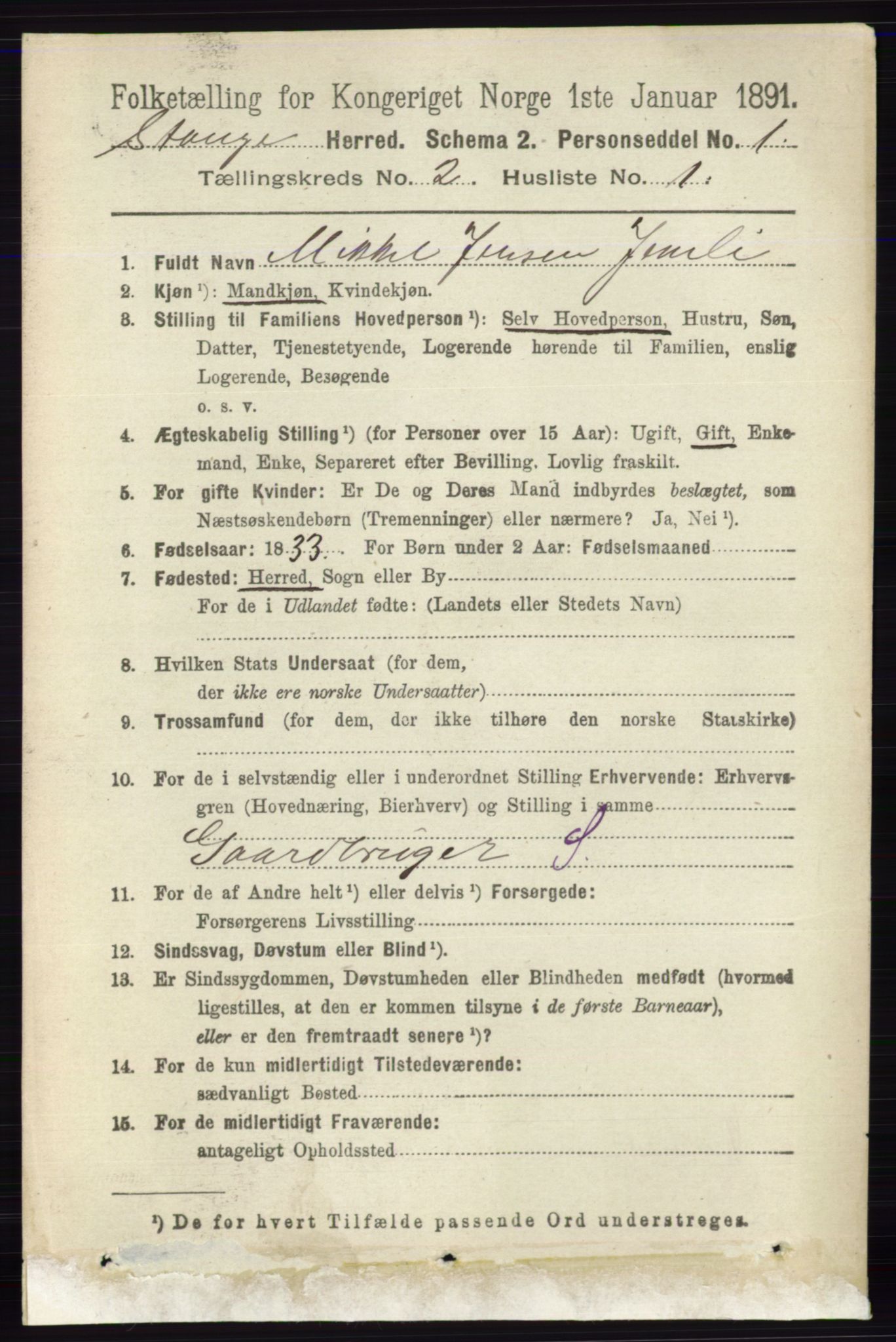 RA, 1891 census for 0417 Stange, 1891, p. 944