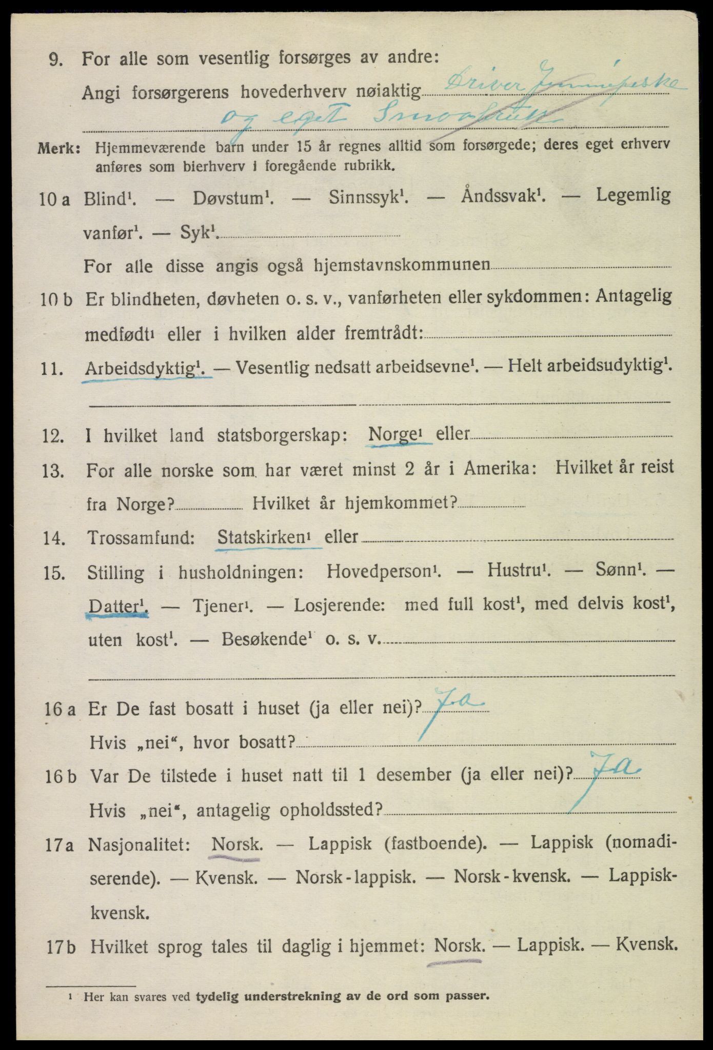 SAT, 1920 census for Bø, 1920, p. 5717