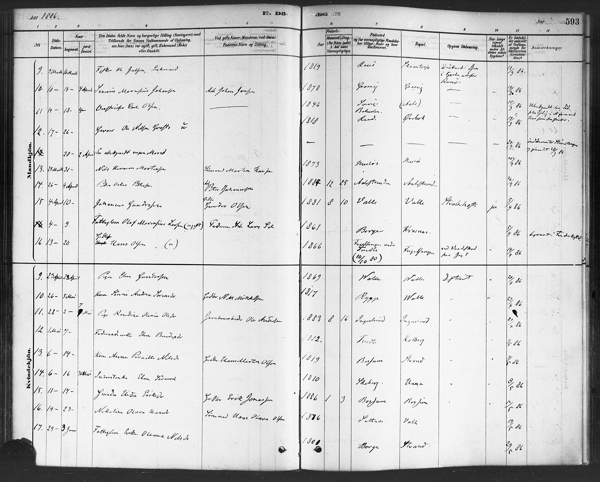 Onsøy prestekontor Kirkebøker, AV/SAO-A-10914/F/Fa/L0006: Parish register (official) no. I 6, 1878-1898, p. 593