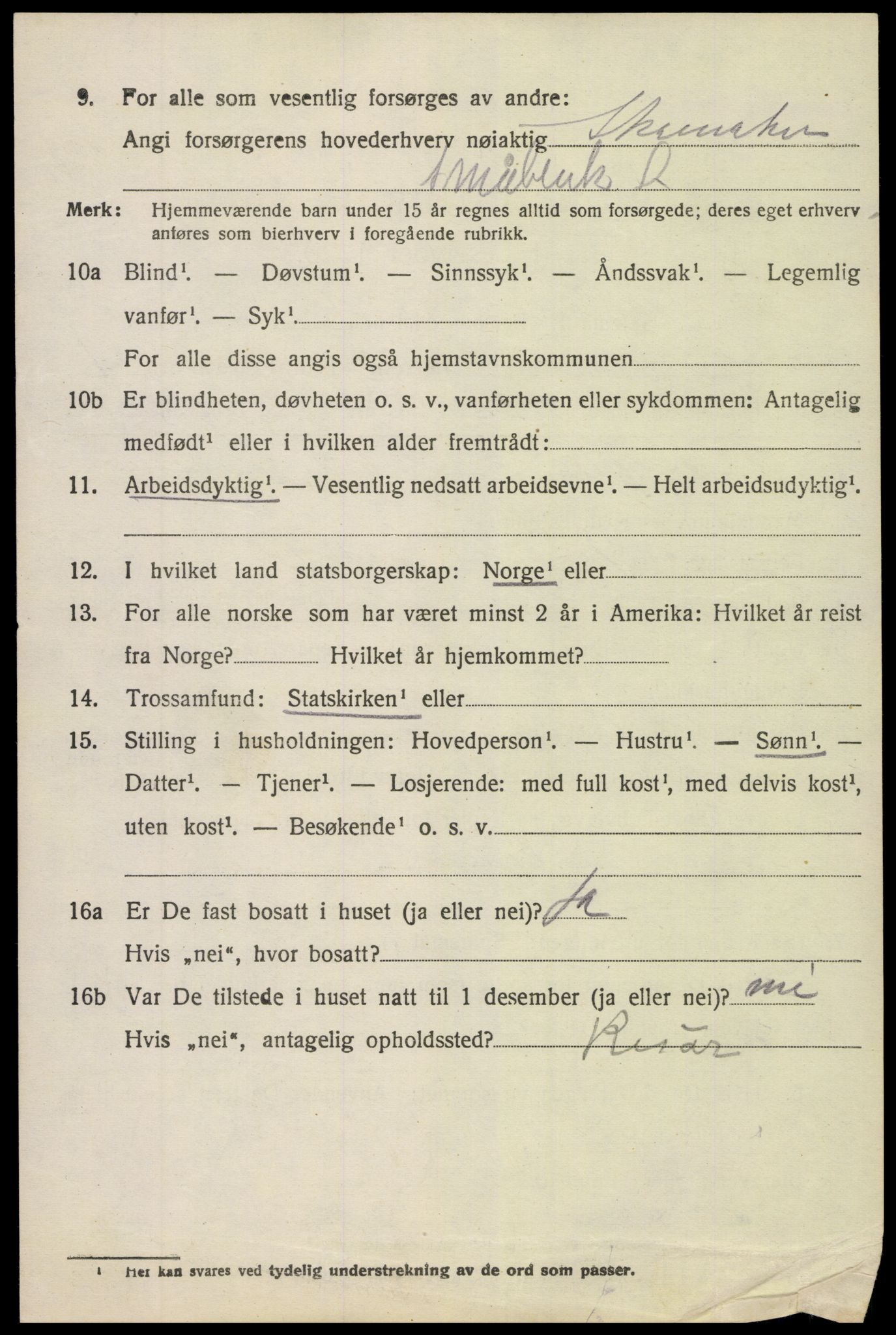 SAK, 1920 census for Søndeled, 1920, p. 1710