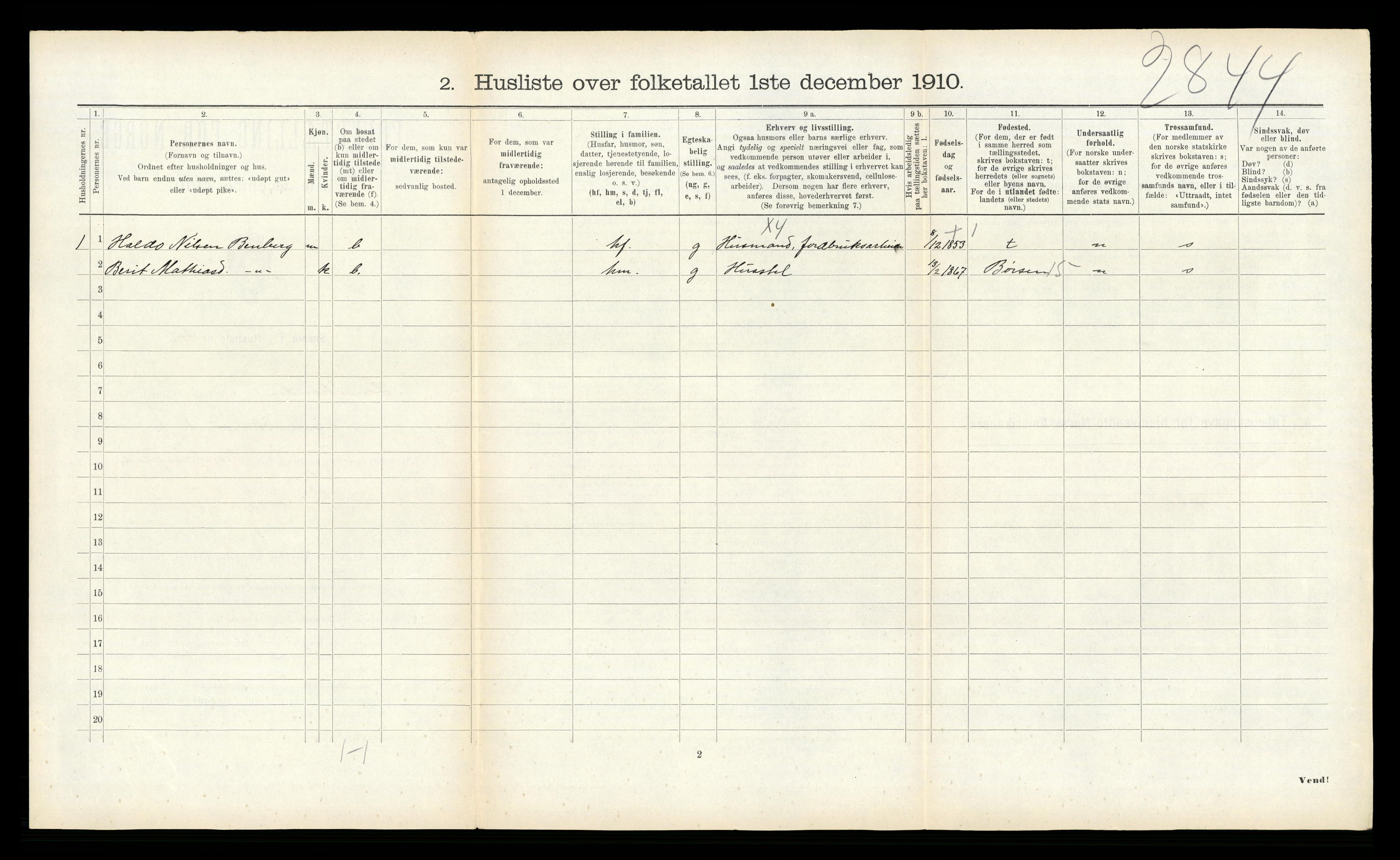 RA, 1910 census for Leinstrand, 1910, p. 108