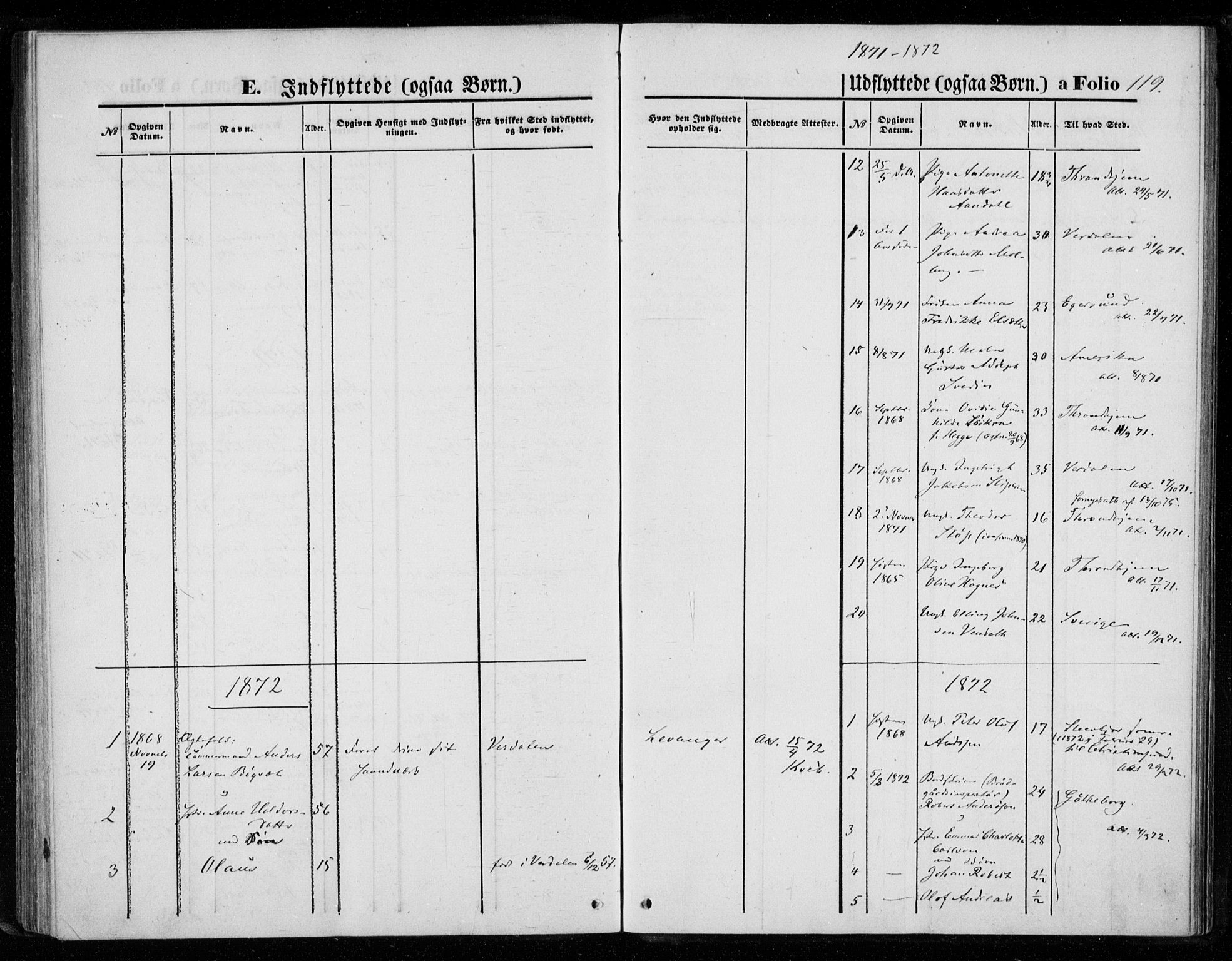 Ministerialprotokoller, klokkerbøker og fødselsregistre - Nord-Trøndelag, SAT/A-1458/720/L0186: Parish register (official) no. 720A03, 1864-1874, p. 119