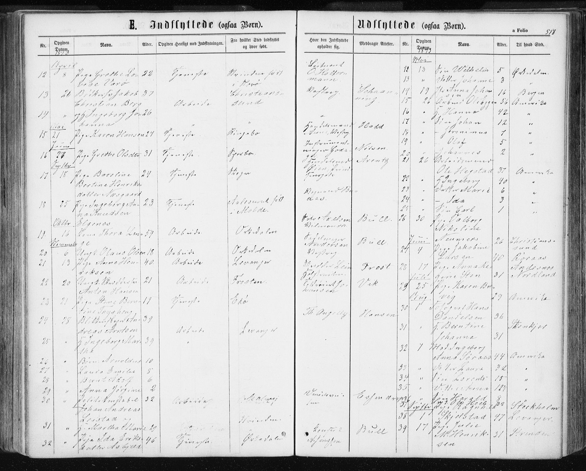 Ministerialprotokoller, klokkerbøker og fødselsregistre - Sør-Trøndelag, SAT/A-1456/601/L0055: Parish register (official) no. 601A23, 1866-1877, p. 518