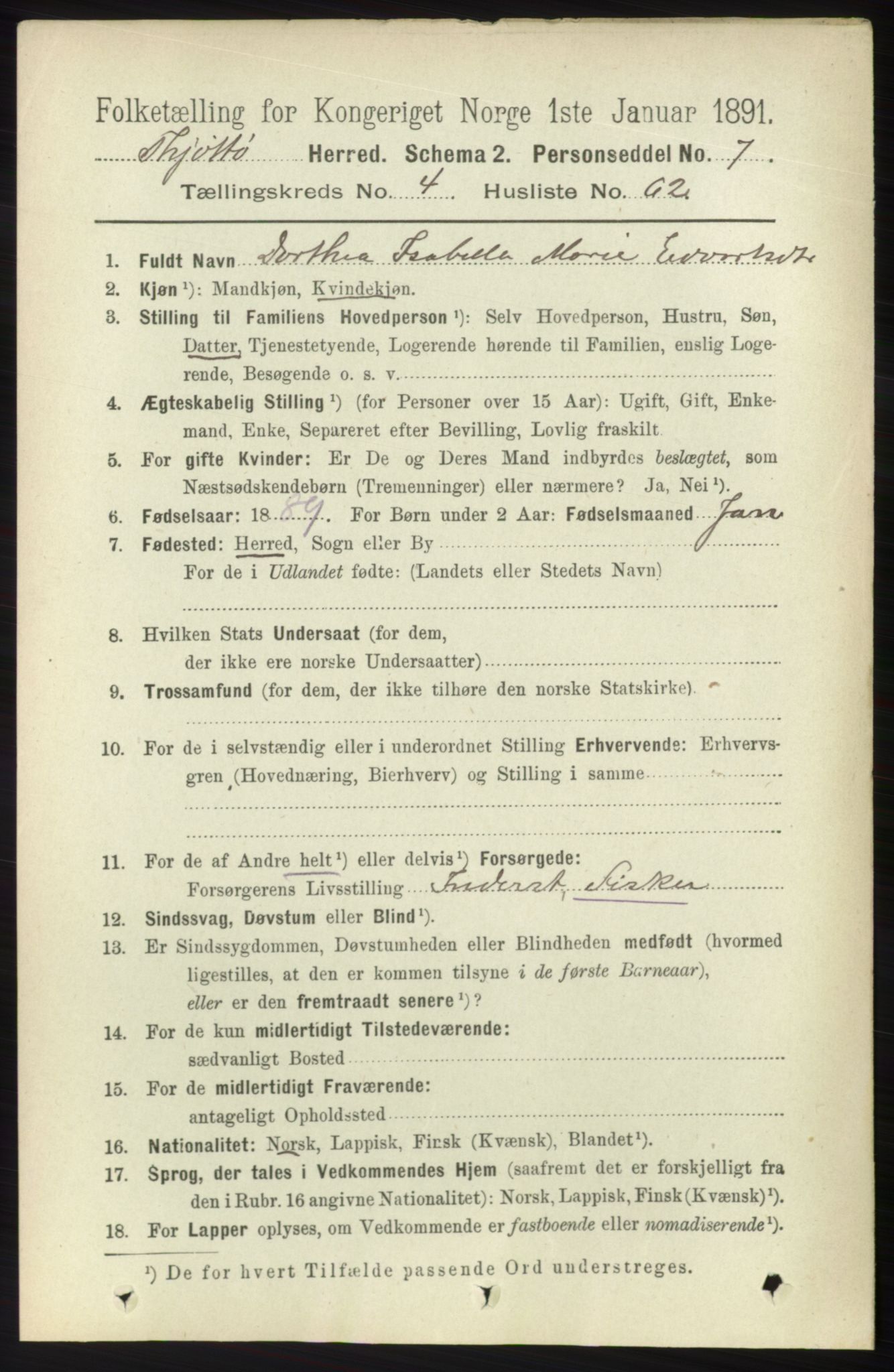 RA, 1891 census for 1817 Tjøtta, 1891, p. 2204