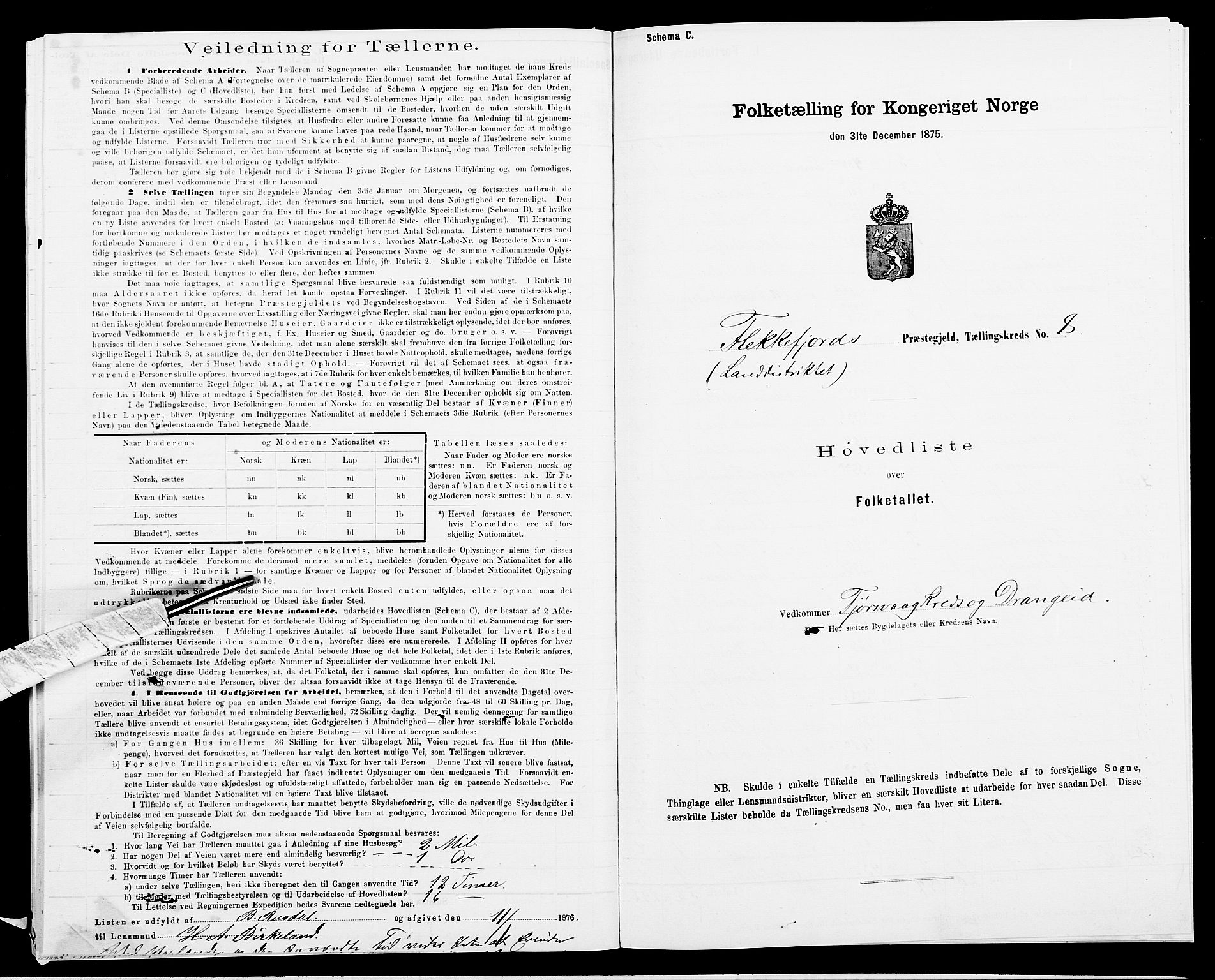 SAK, 1875 census for 1042L Flekkefjord/Nes og Hidra, 1875, p. 58