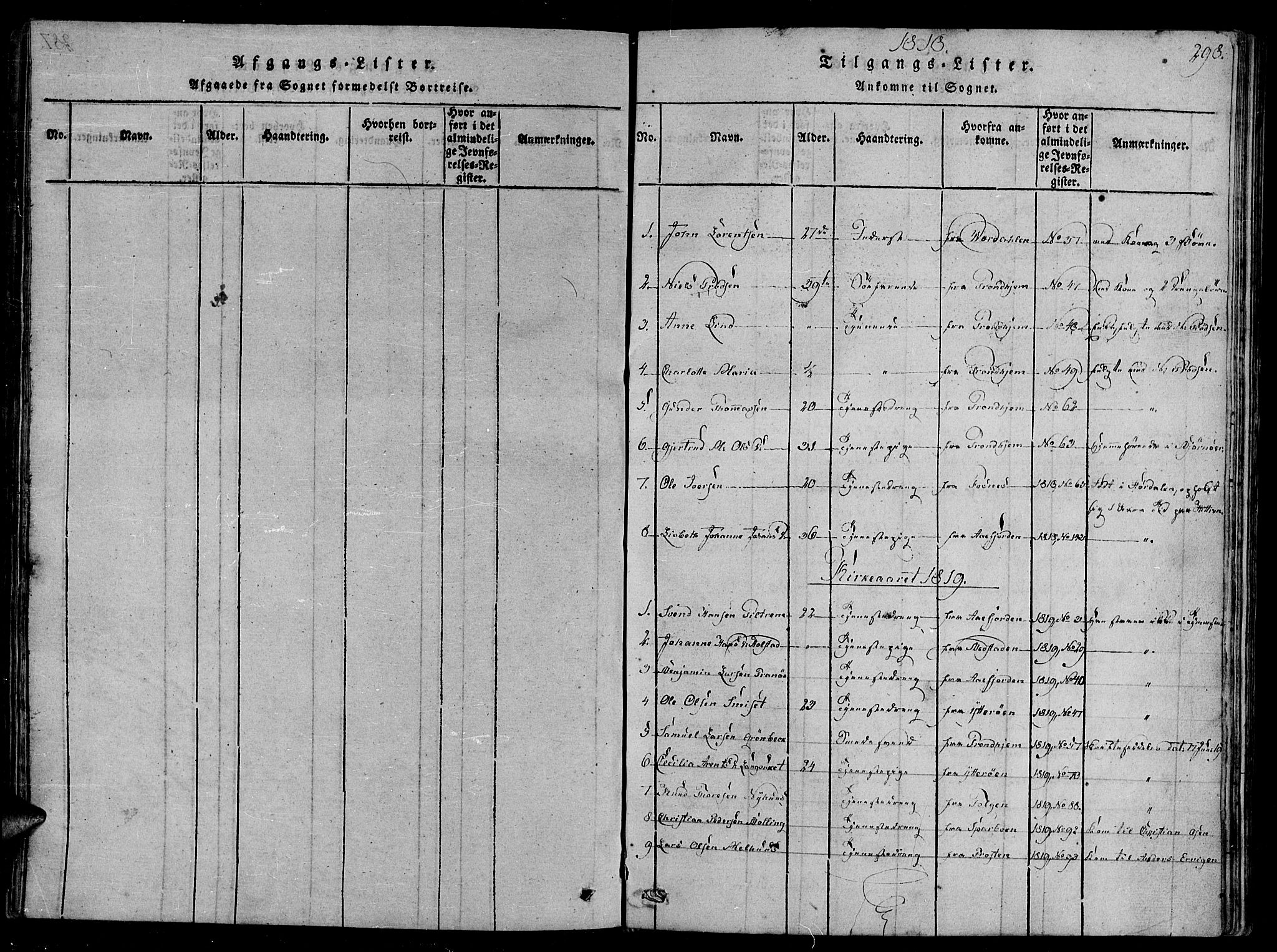 Ministerialprotokoller, klokkerbøker og fødselsregistre - Sør-Trøndelag, SAT/A-1456/657/L0702: Parish register (official) no. 657A03, 1818-1831, p. 298