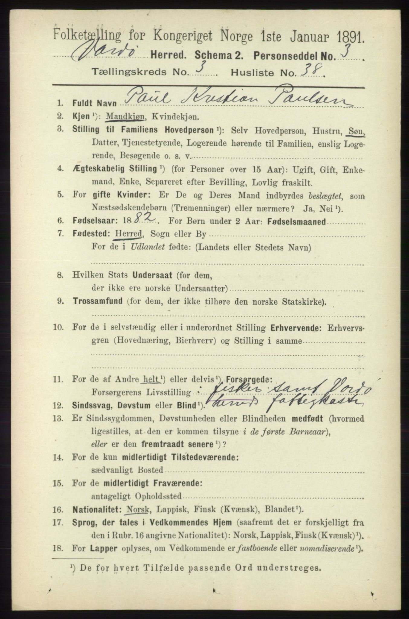 RA, 1891 census for 2028 Vardø, 1891, p. 1047