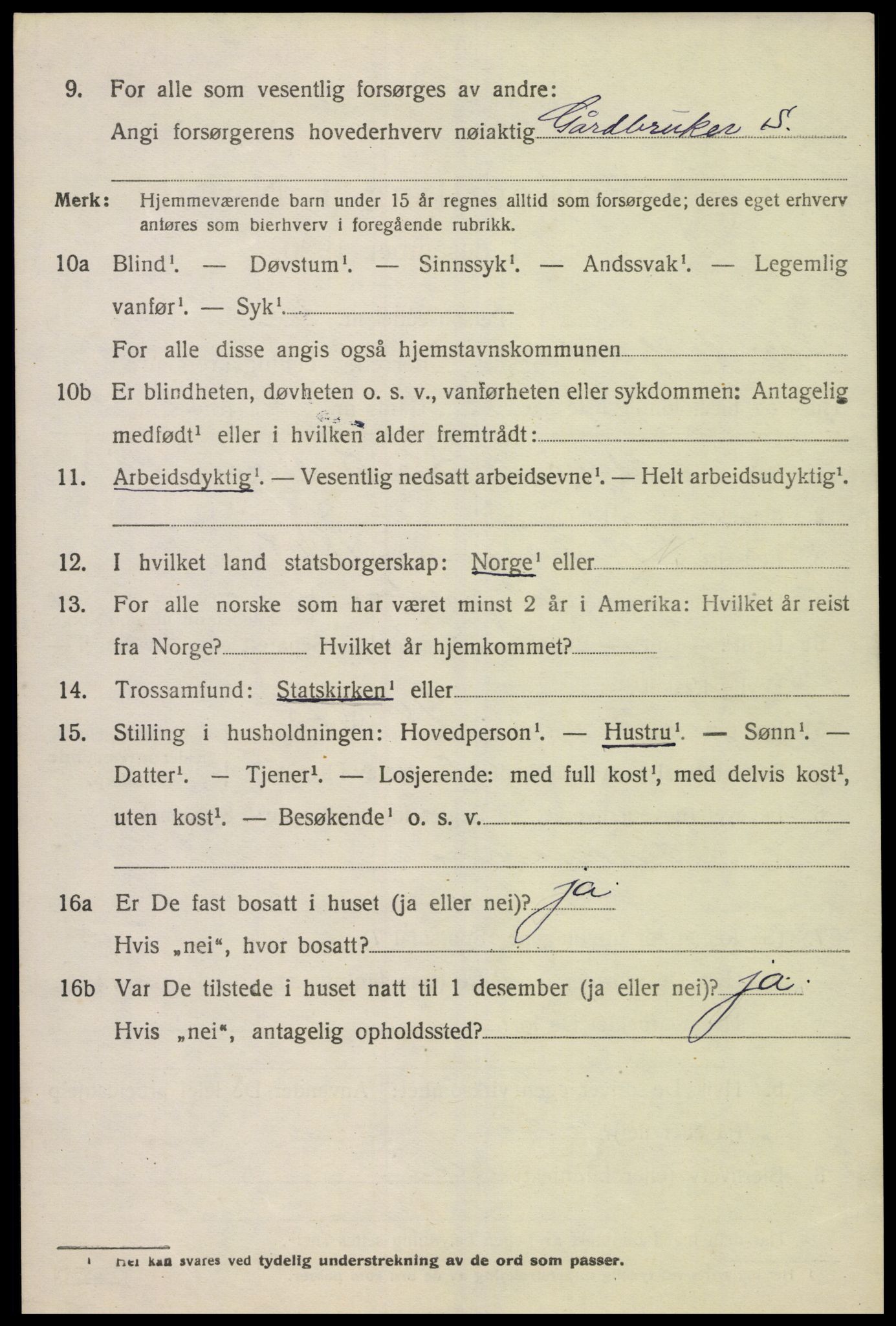 SAK, 1920 census for Sør-Audnedal, 1920, p. 7126