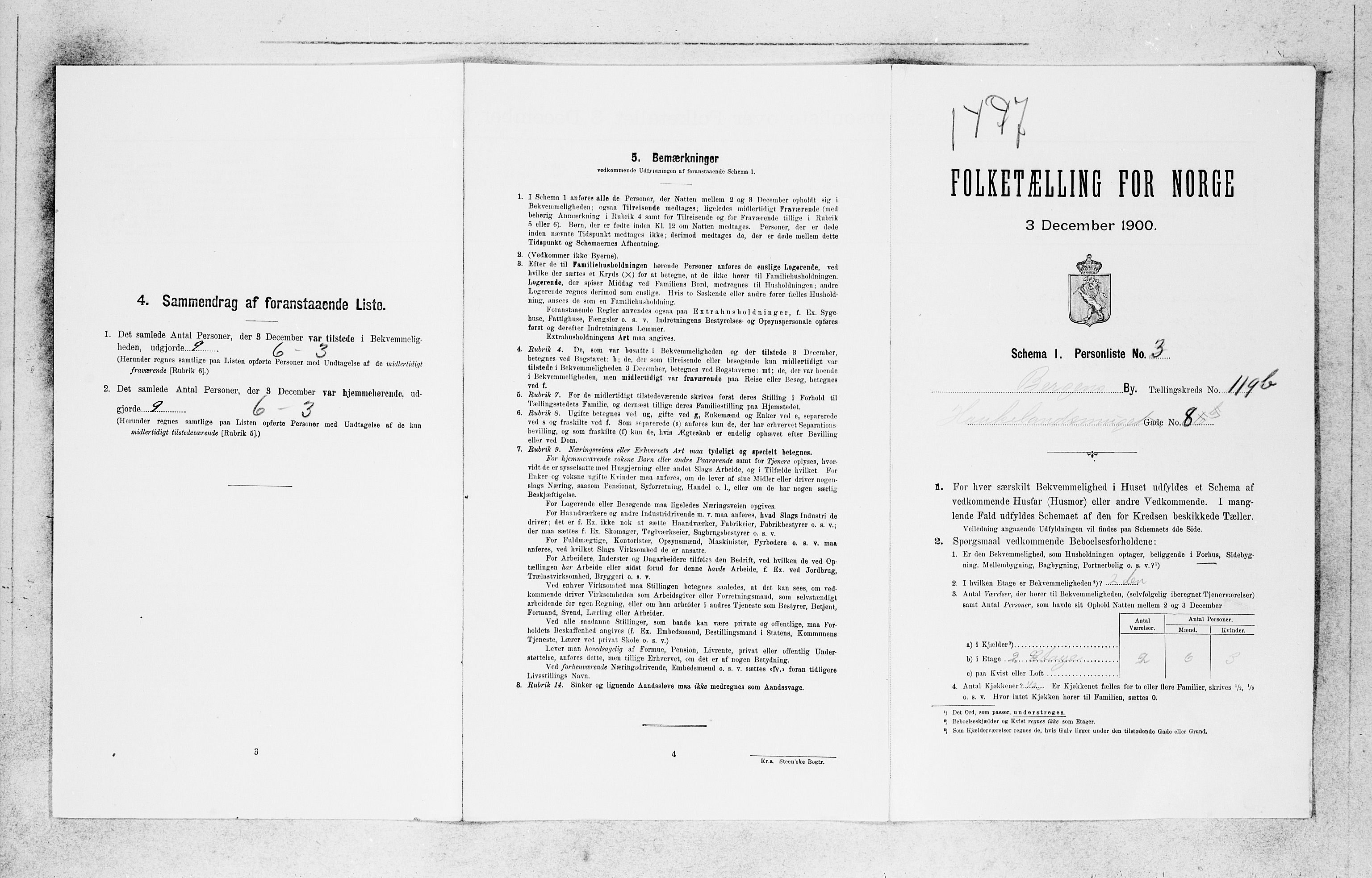 SAB, 1900 census for Bergen, 1900, p. 25074