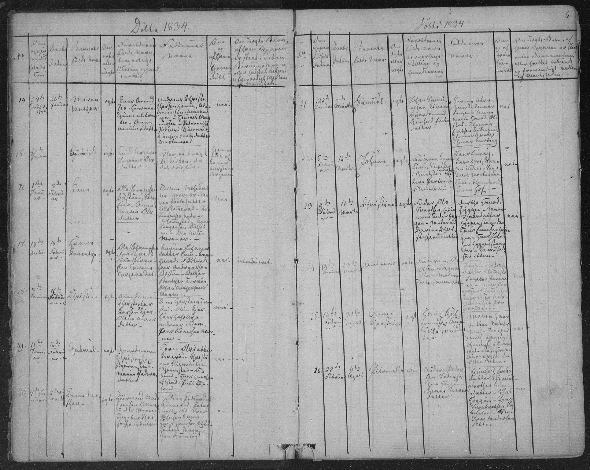 Røyken kirkebøker, SAKO/A-241/F/Fa/L0005: Parish register (official) no. 5, 1833-1856, p. 6