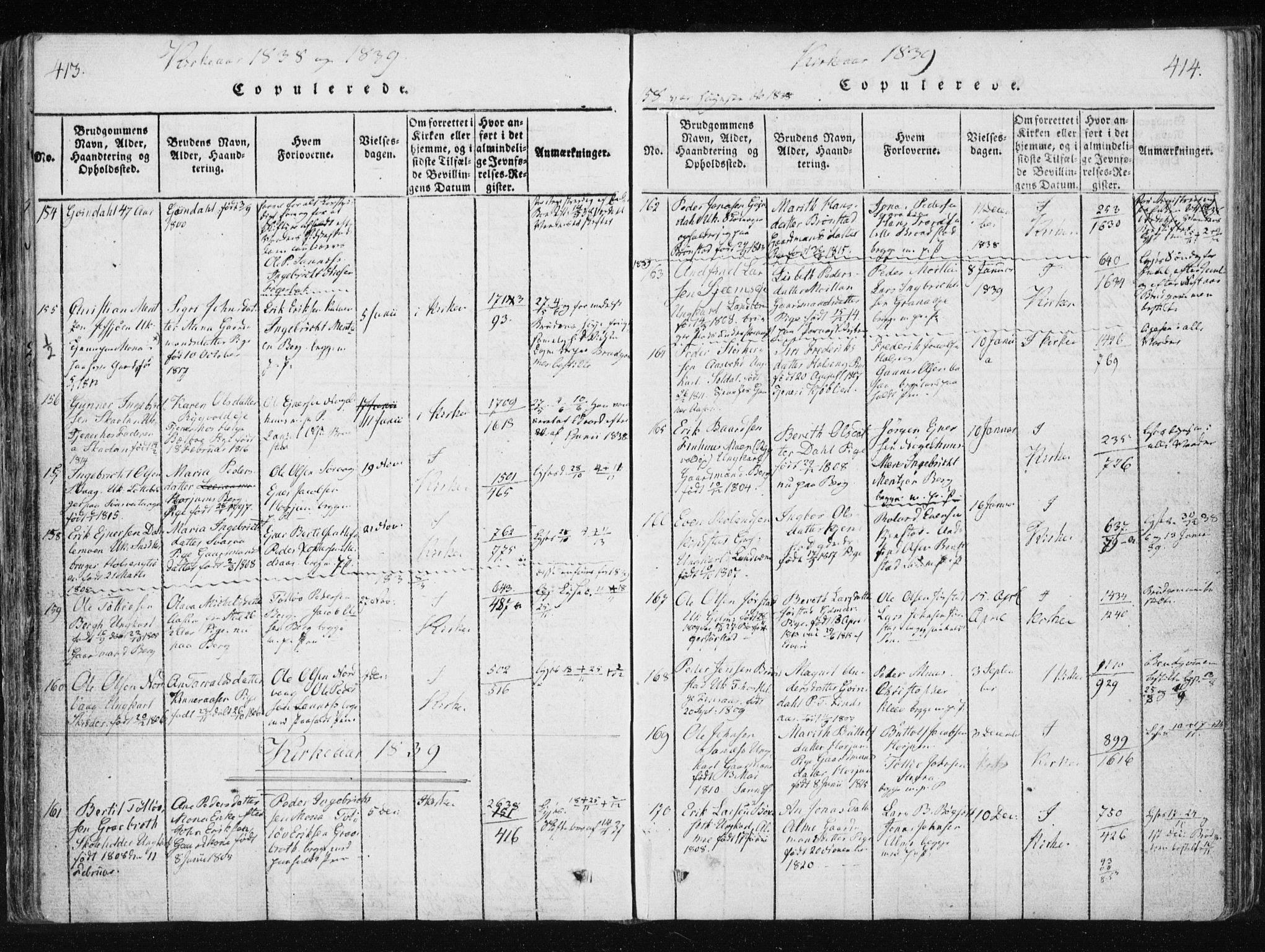 Ministerialprotokoller, klokkerbøker og fødselsregistre - Nord-Trøndelag, SAT/A-1458/749/L0469: Parish register (official) no. 749A03, 1817-1857, p. 413-414