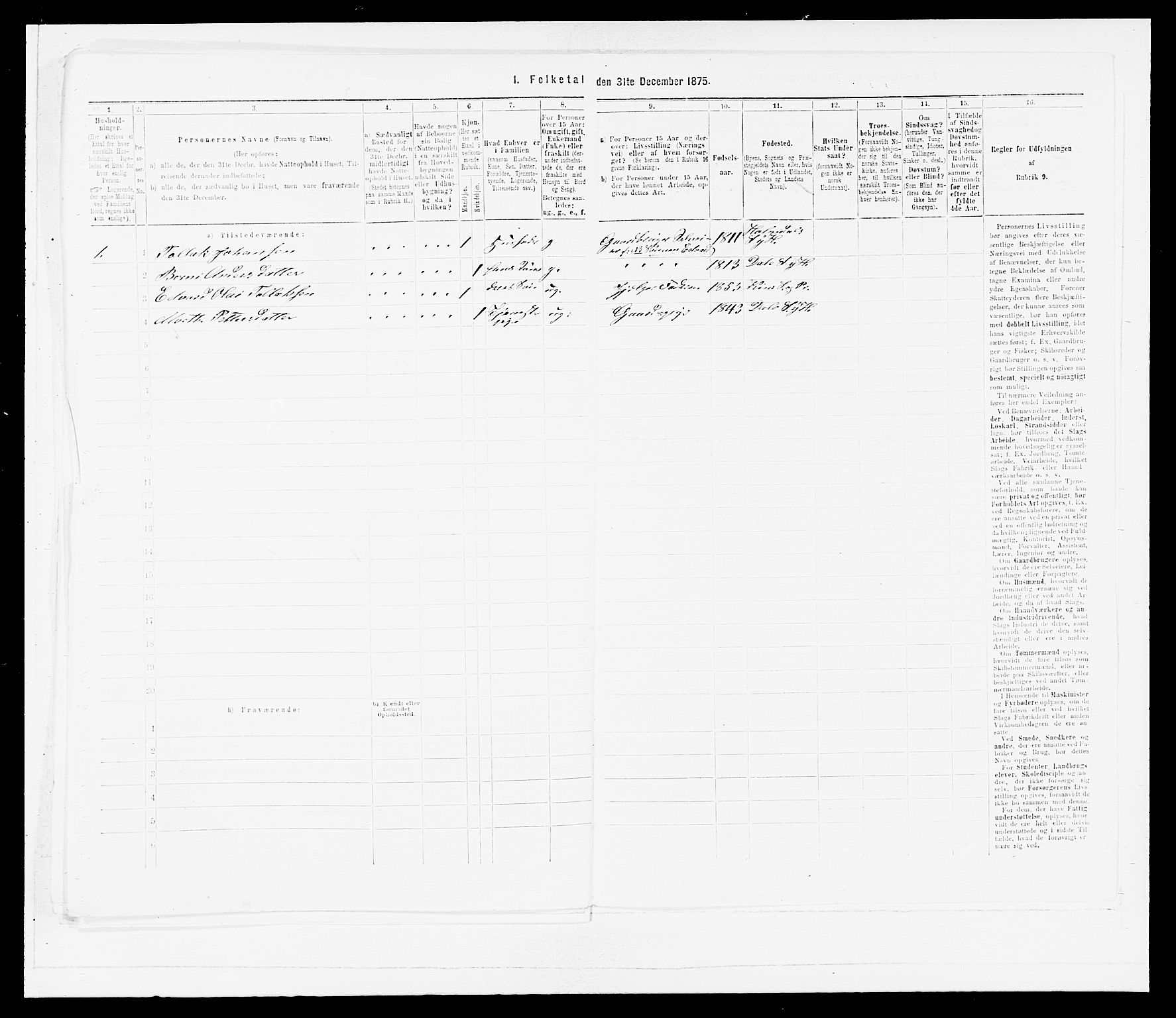 SAB, 1875 census for 1429P Ytre Holmedal, 1875, p. 387