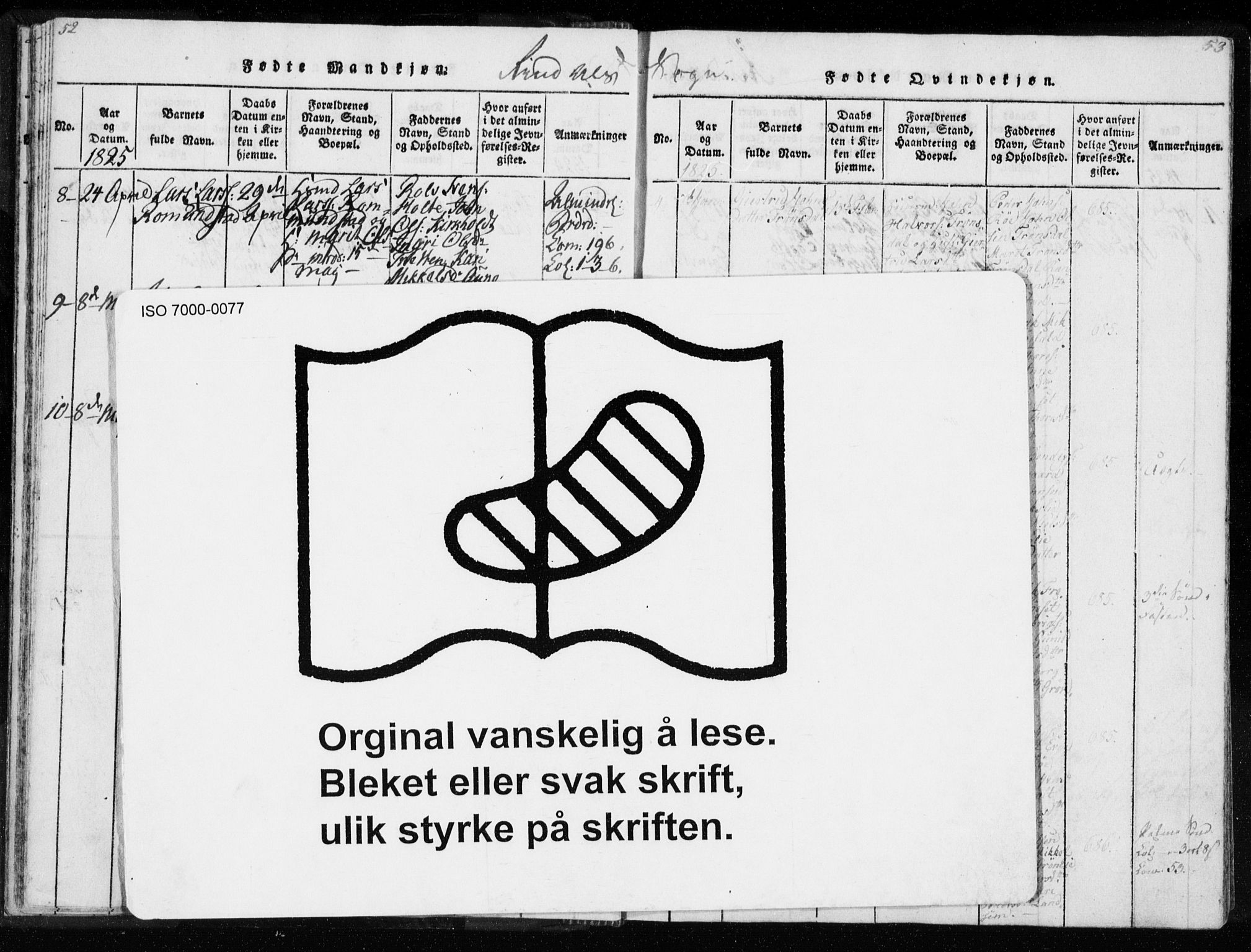 Ministerialprotokoller, klokkerbøker og fødselsregistre - Møre og Romsdal, AV/SAT-A-1454/595/L1041: Parish register (official) no. 595A03, 1819-1829, p. 52-53