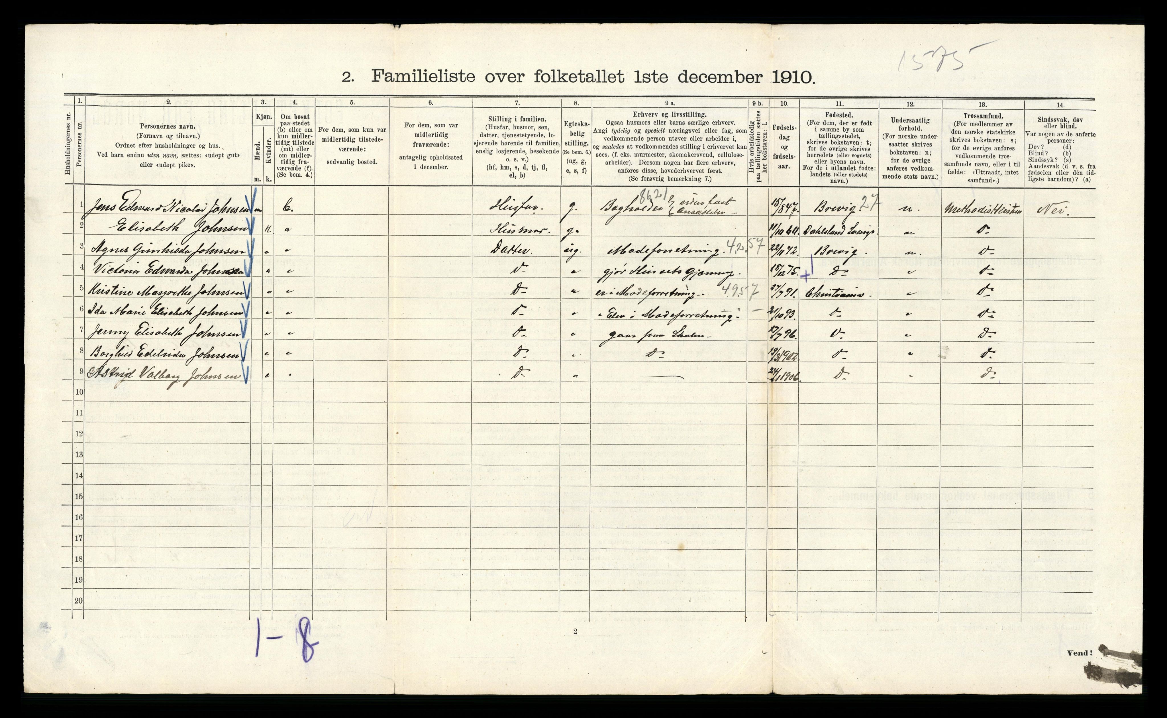 RA, 1910 census for Kristiania, 1910, p. 109692