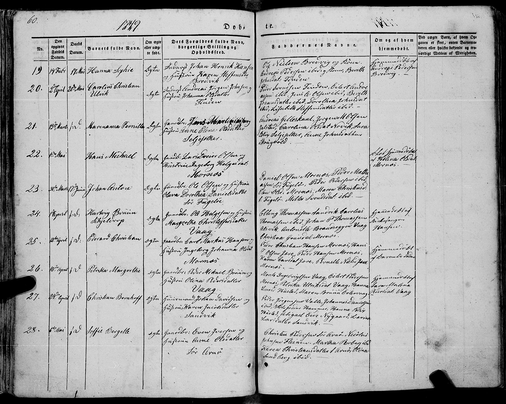 Ministerialprotokoller, klokkerbøker og fødselsregistre - Nordland, SAT/A-1459/805/L0097: Parish register (official) no. 805A04, 1837-1861, p. 60
