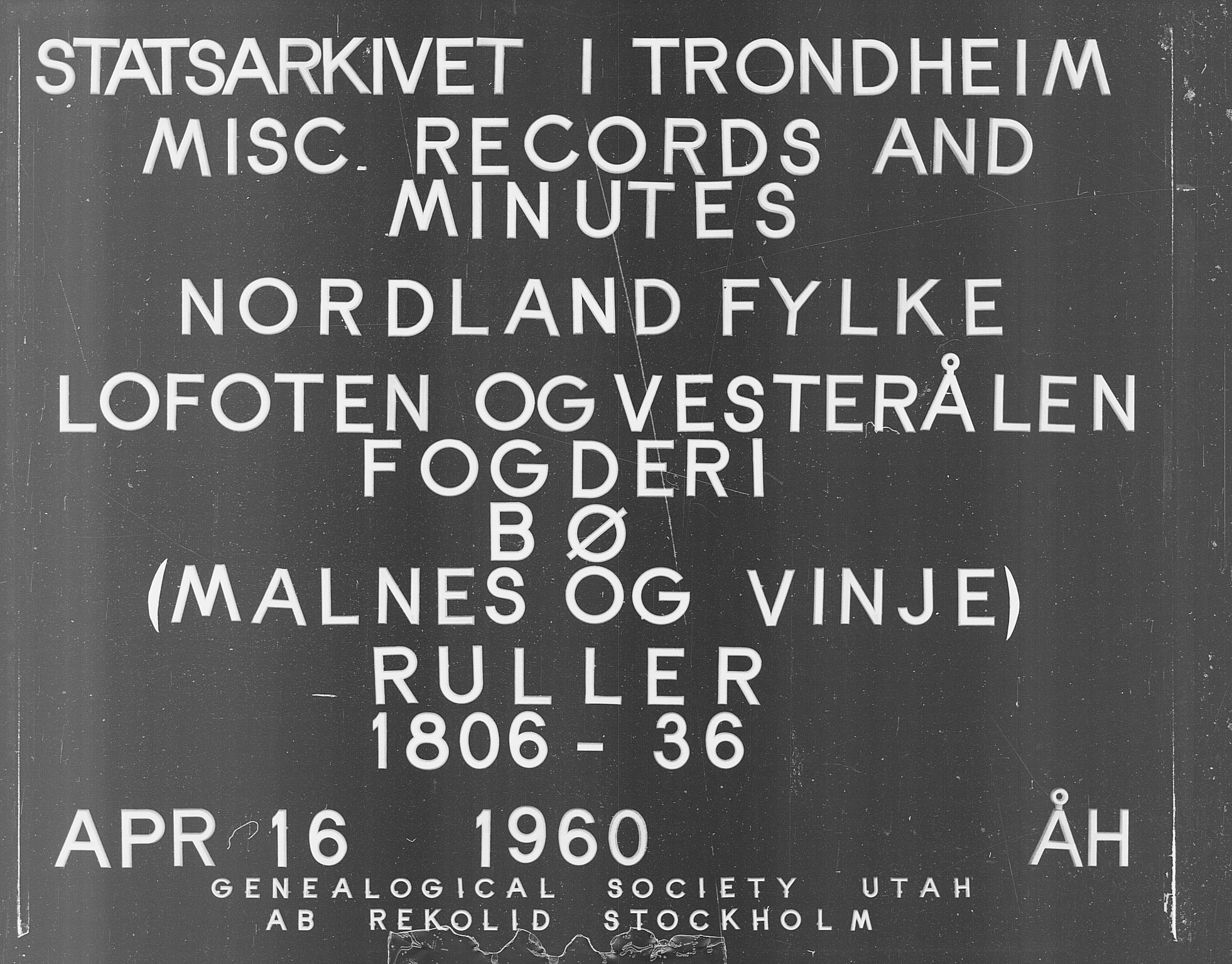 Fylkesmannen i Nordland, SAT/A-0499/1.1/R/Ra/L0029: --, 1806-1836, p. 1