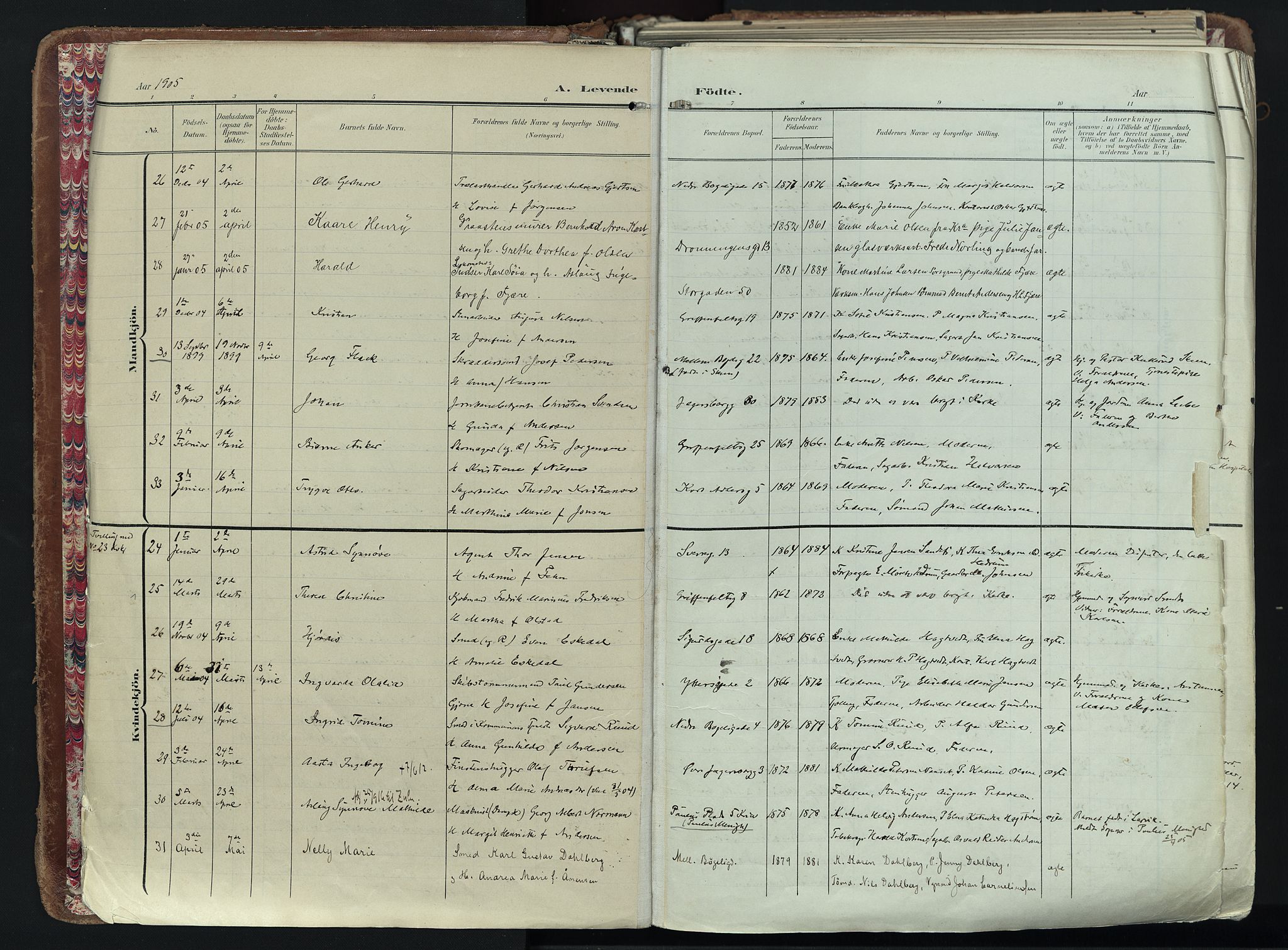 Larvik kirkebøker, SAKO/A-352/F/Fa/L0012: Parish register (official) no. I 12, 1905-1933, p. 7