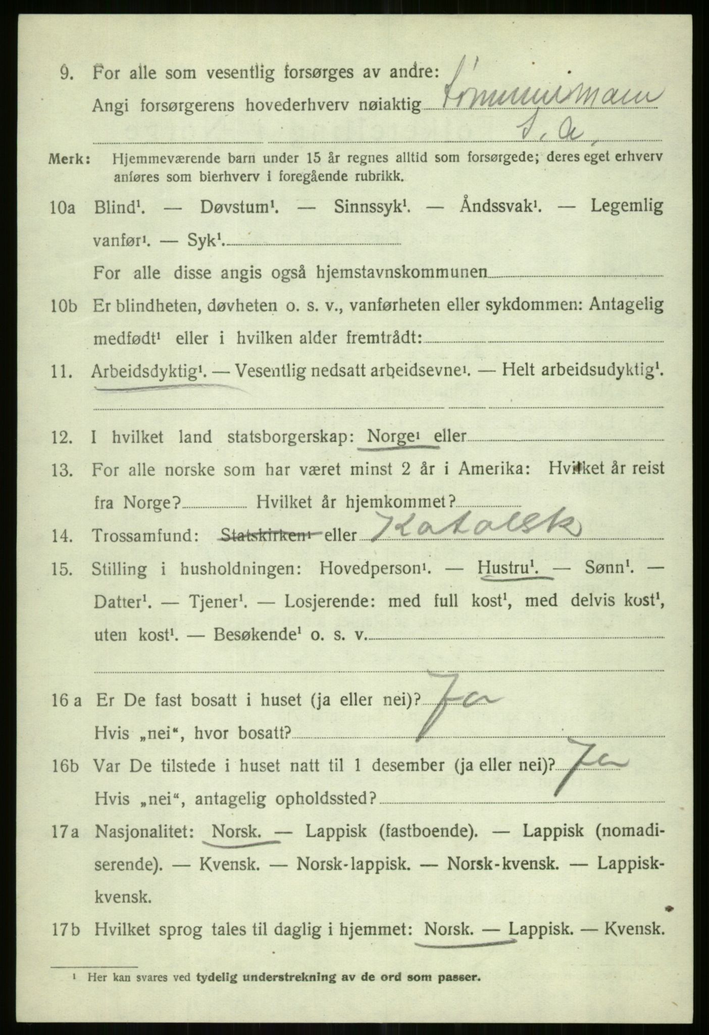 SATØ, 1920 census for Tromsøysund, 1920, p. 13861
