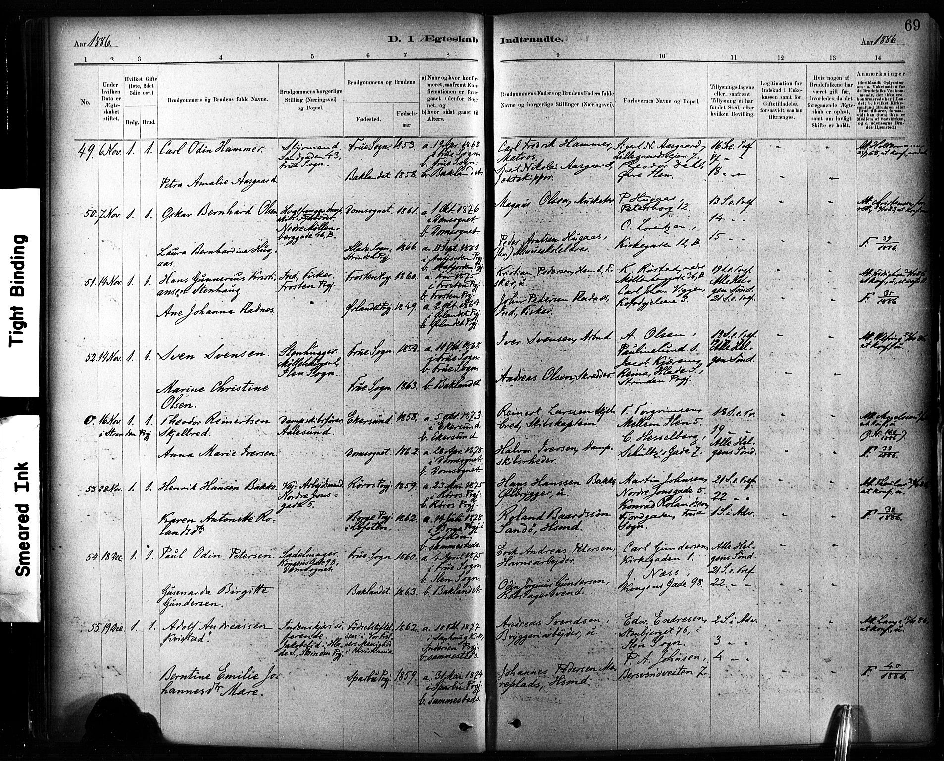 Ministerialprotokoller, klokkerbøker og fødselsregistre - Sør-Trøndelag, AV/SAT-A-1456/604/L0189: Parish register (official) no. 604A10, 1878-1892, p. 69