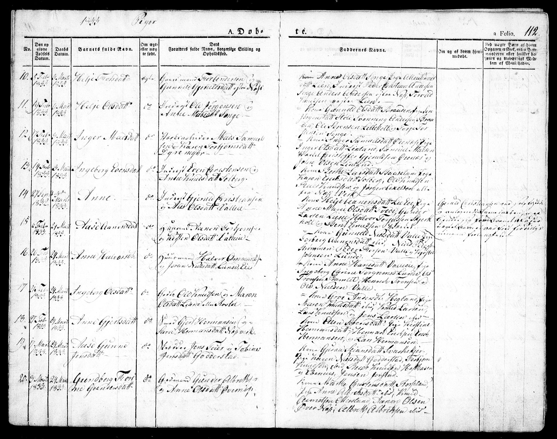 Holt sokneprestkontor, AV/SAK-1111-0021/F/Fa/L0006: Parish register (official) no. A 6, 1820-1835, p. 112