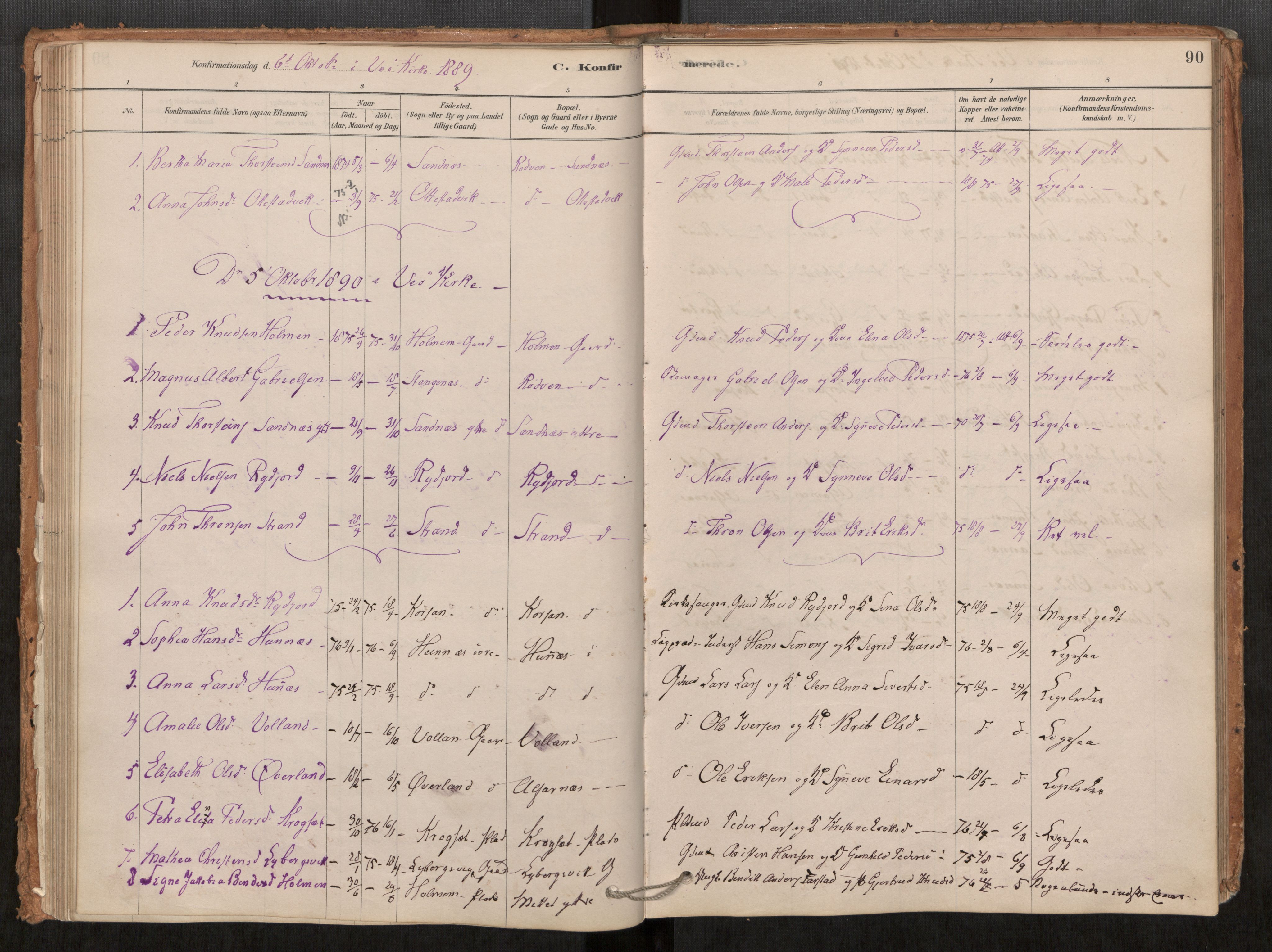 Ministerialprotokoller, klokkerbøker og fødselsregistre - Møre og Romsdal, AV/SAT-A-1454/548/L0615: Parish register (official) no. 548A02, 1878-1906, p. 90