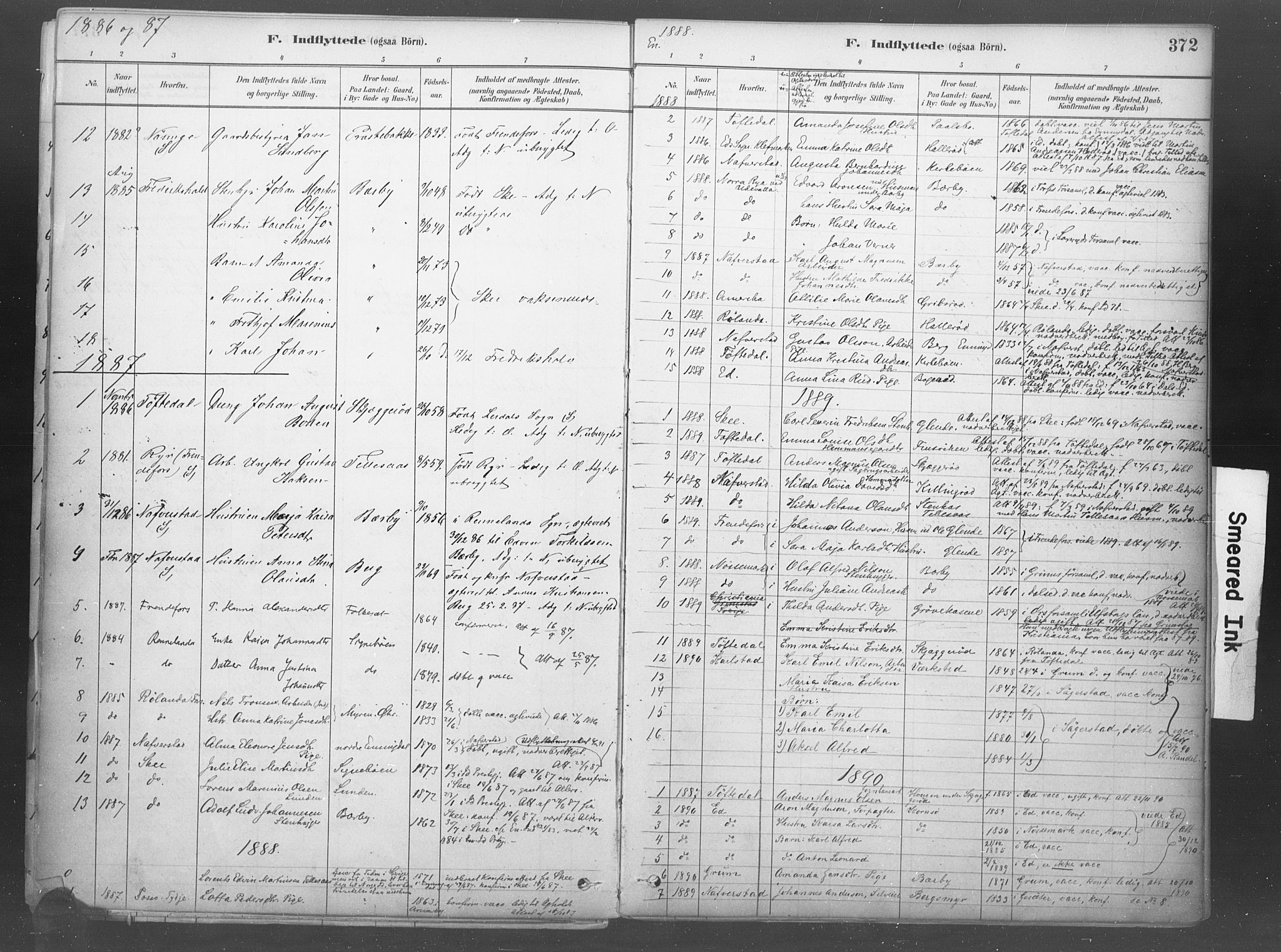 Idd prestekontor Kirkebøker, SAO/A-10911/F/Fb/L0002: Parish register (official) no. II 2, 1882-1923, p. 372
