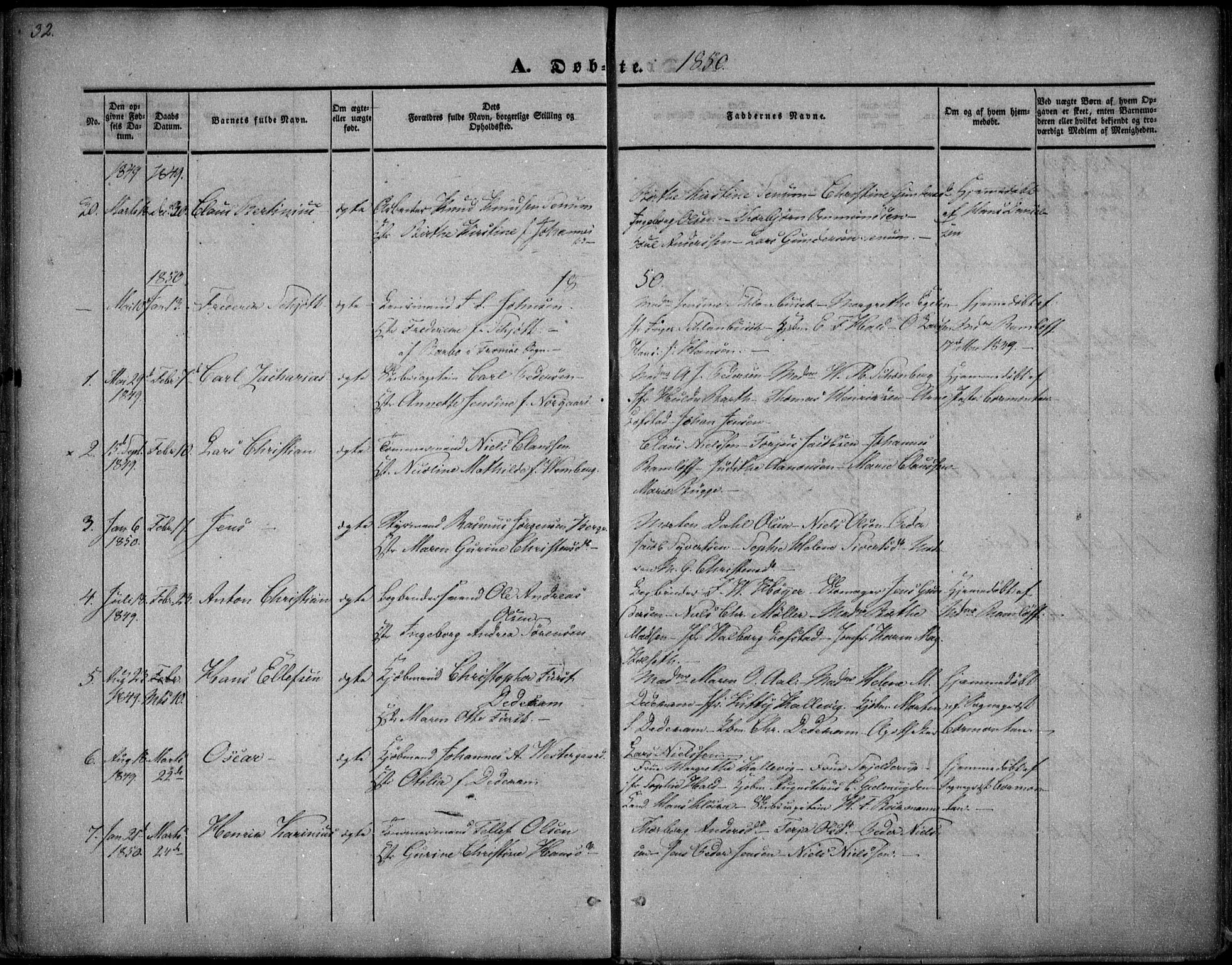 Arendal sokneprestkontor, Trefoldighet, SAK/1111-0040/F/Fa/L0005: Parish register (official) no. A 5, 1838-1854, p. 32