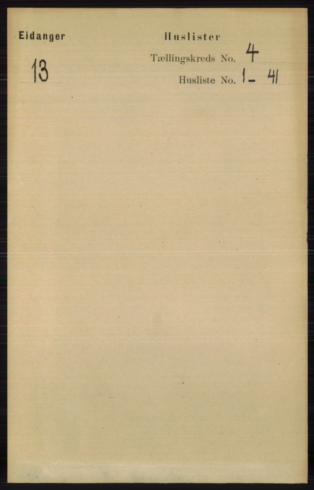 RA, 1891 census for 0813 Eidanger, 1891, p. 1894