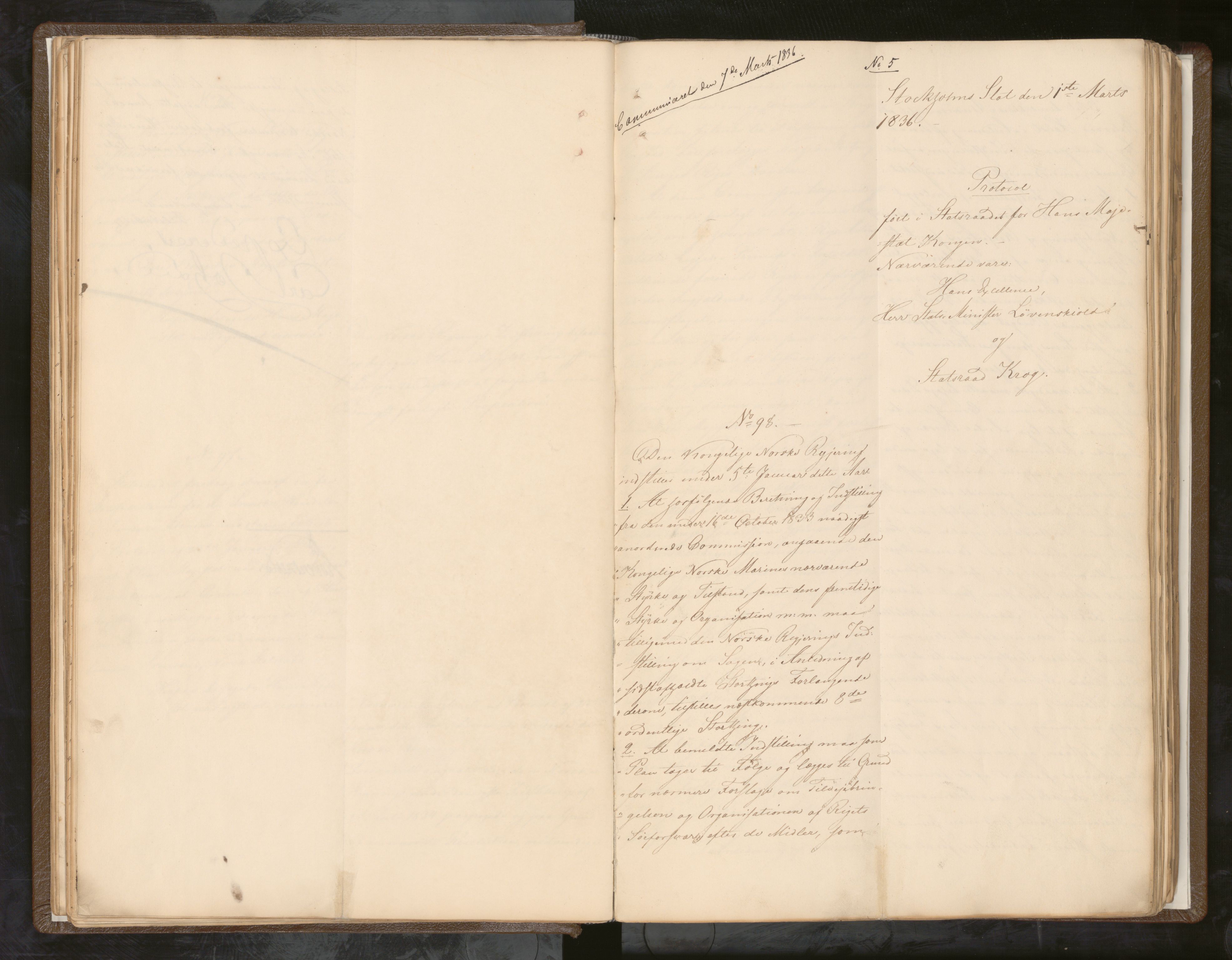 Statsrådssekretariatet, AV/RA-S-1001/A/Ab/L0042: Kgl. res. nr. 1-631, 1. halvår, 1836