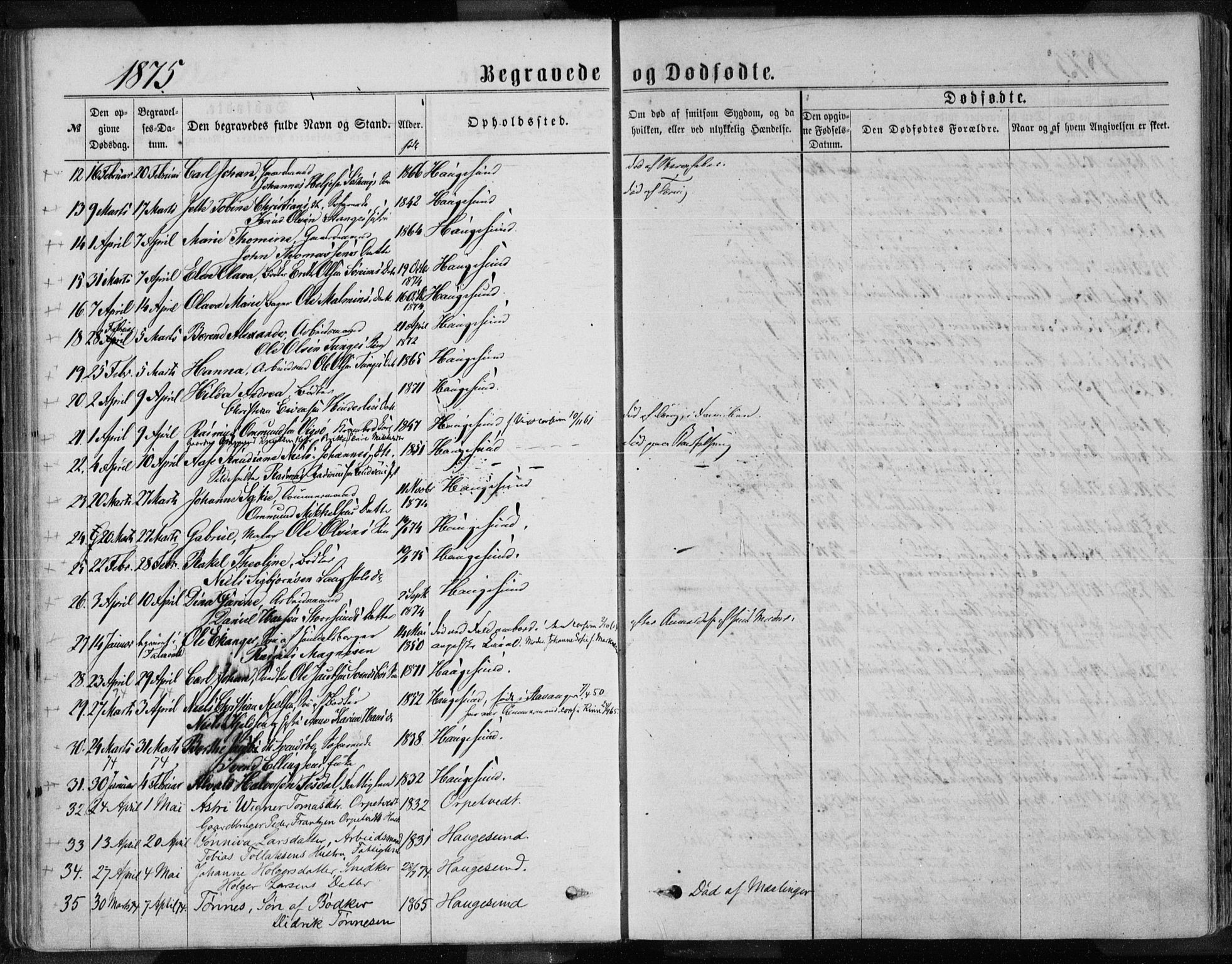 Torvastad sokneprestkontor, AV/SAST-A -101857/H/Ha/Haa/L0013: Parish register (official) no. A 12.2, 1867-1877