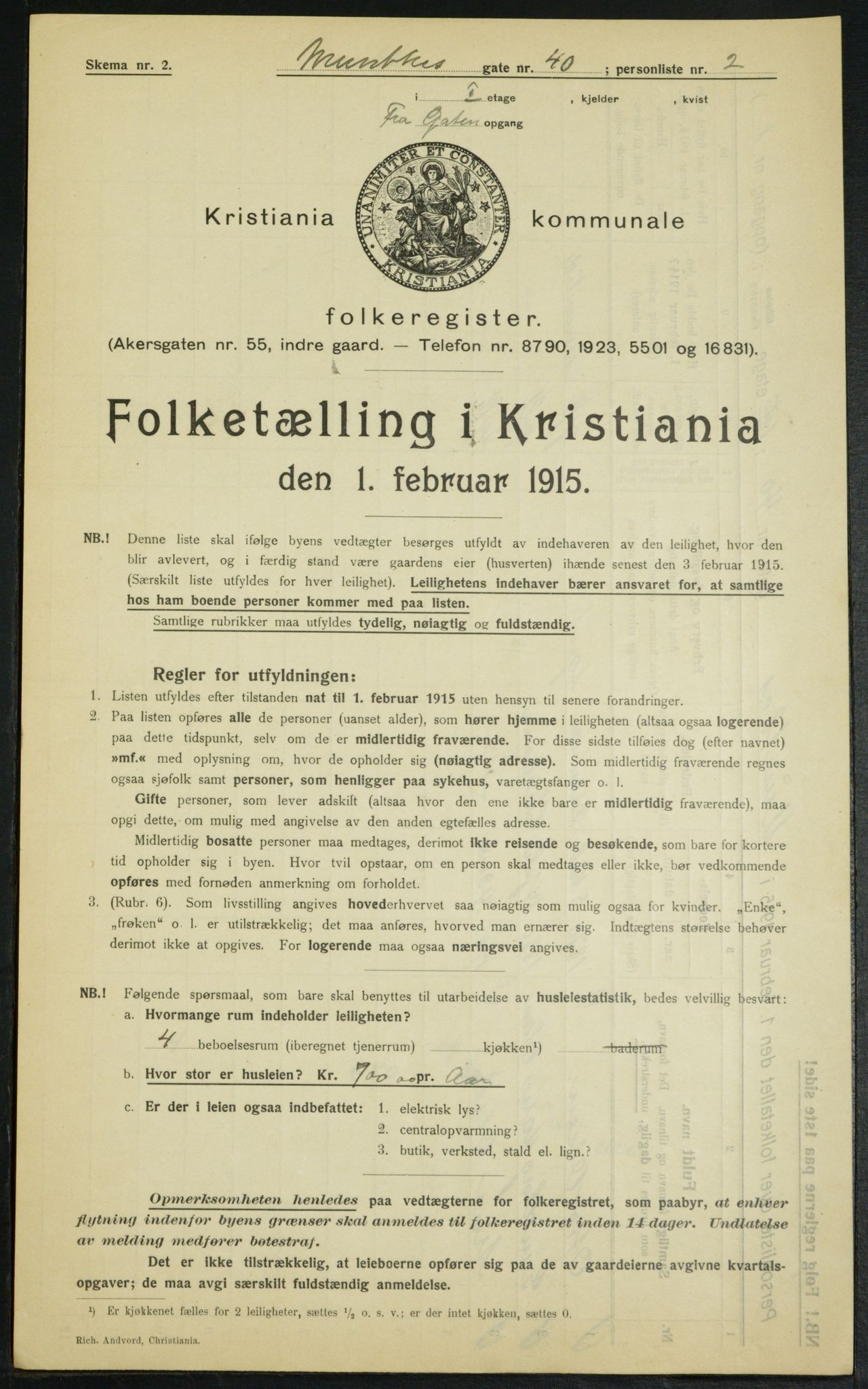 OBA, Municipal Census 1915 for Kristiania, 1915, p. 67615