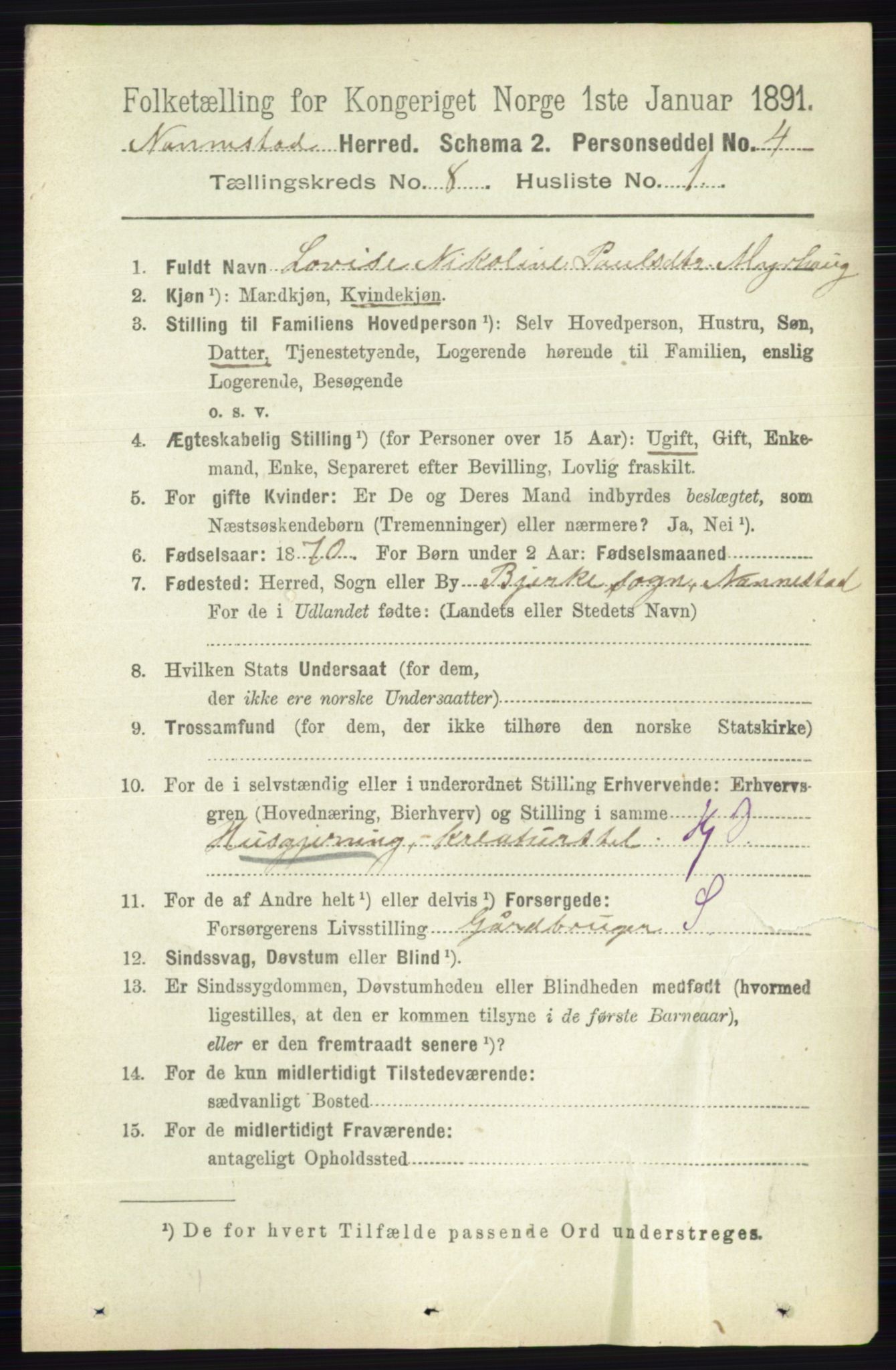 RA, 1891 census for 0238 Nannestad, 1891, p. 4433