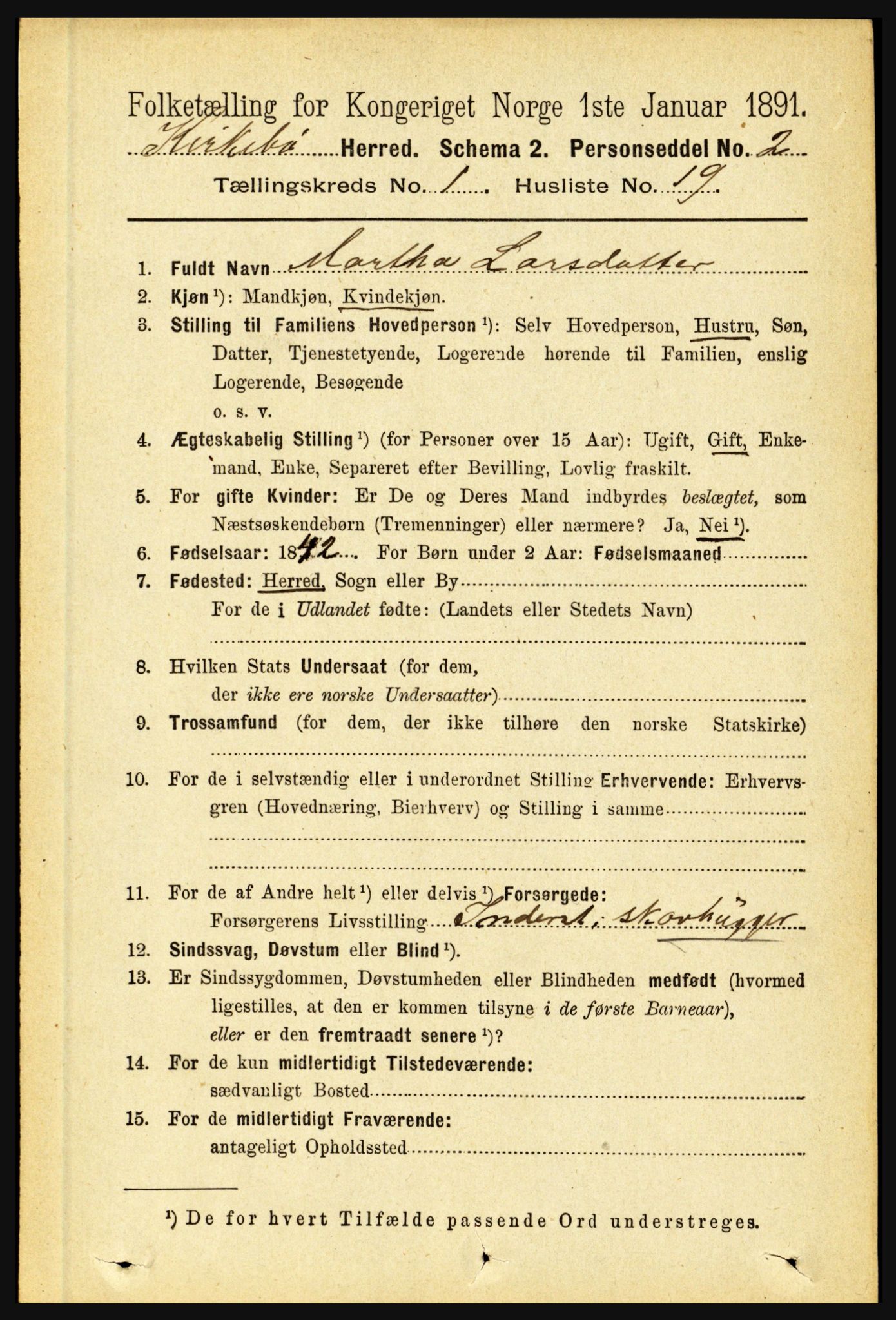 RA, 1891 census for 1416 Kyrkjebø, 1891, p. 177