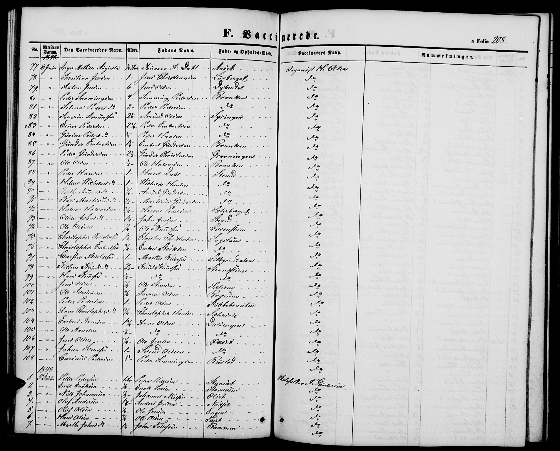 Elverum prestekontor, SAH/PREST-044/H/Ha/Hab/L0002: Parish register (copy) no. 2, 1845-1855, p. 208