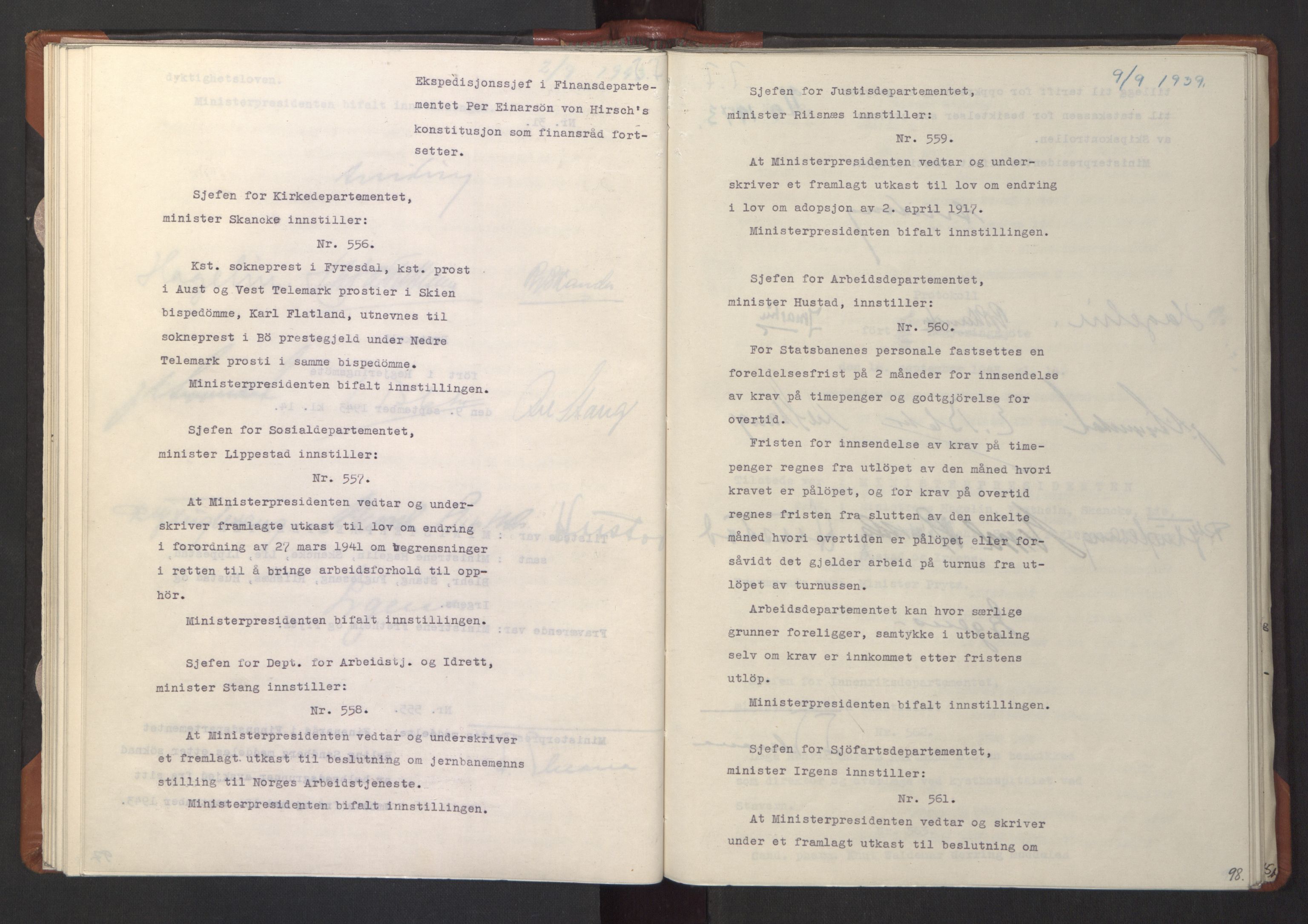 NS-administrasjonen 1940-1945 (Statsrådsekretariatet, de kommisariske statsråder mm), RA/S-4279/D/Da/L0003: Vedtak (Beslutninger) nr. 1-746 og tillegg nr. 1-47 (RA. j.nr. 1394/1944, tilgangsnr. 8/1944, 1943, p. 100