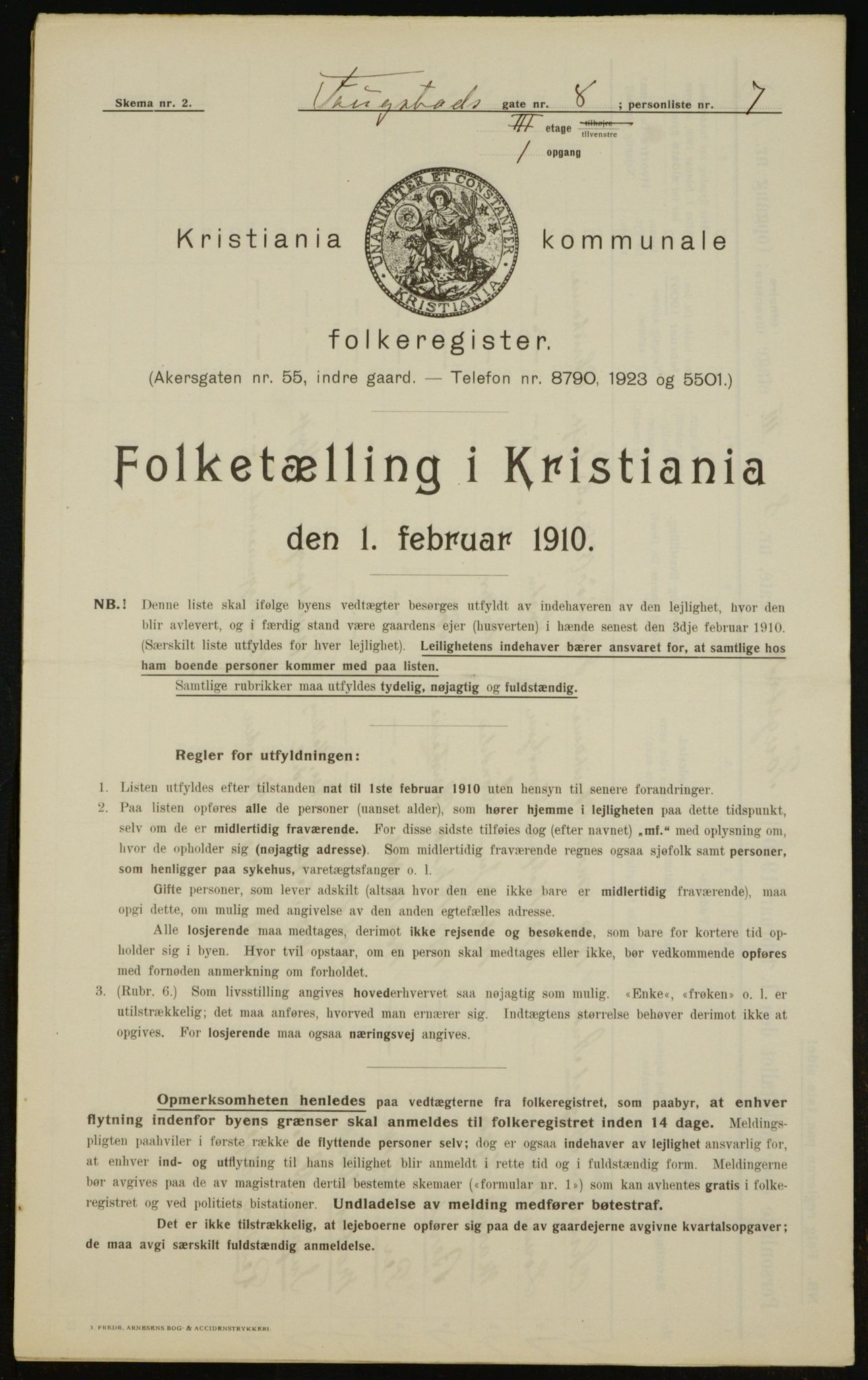 OBA, Municipal Census 1910 for Kristiania, 1910, p. 23819