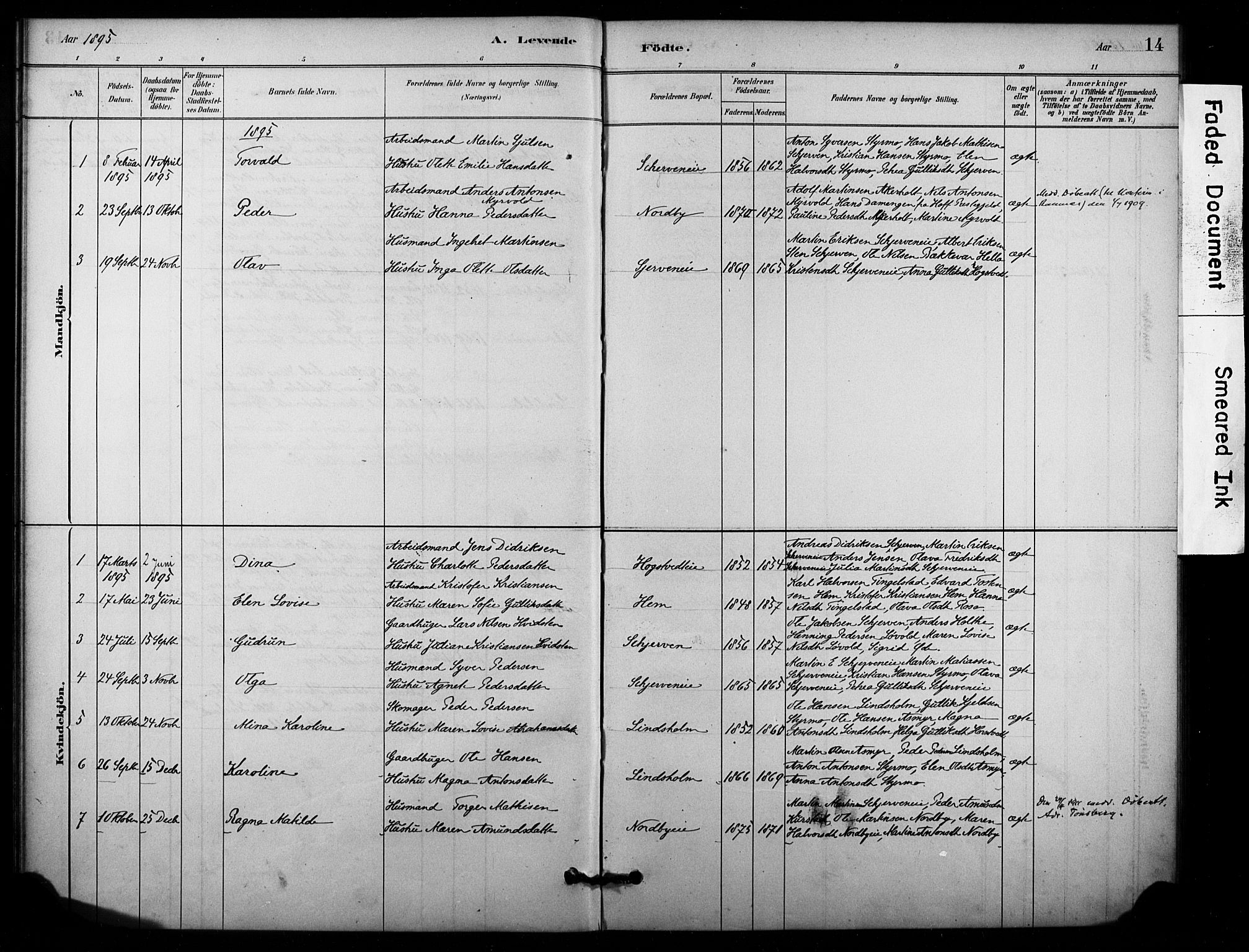 Lardal kirkebøker, AV/SAKO-A-350/F/Fc/L0001: Parish register (official) no. III 1, 1881-1906, p. 14