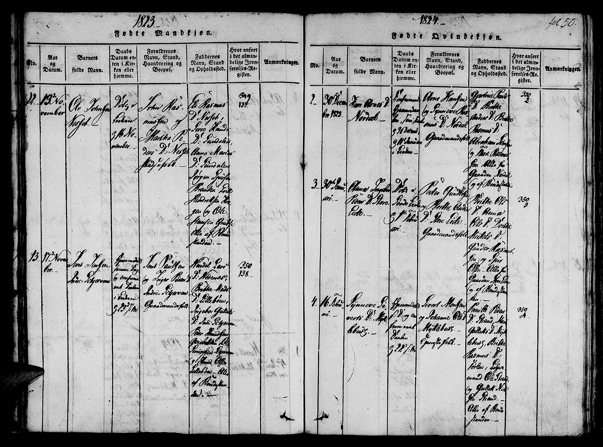 Ministerialprotokoller, klokkerbøker og fødselsregistre - Møre og Romsdal, SAT/A-1454/501/L0004: Parish register (official) no. 501A04, 1816-1831, p. 50