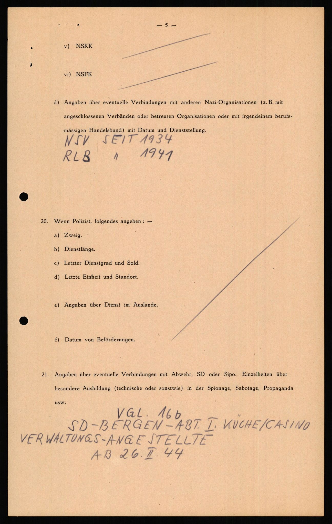 Forsvaret, Forsvarets overkommando II, AV/RA-RAFA-3915/D/Db/L0013: CI Questionaires. Tyske okkupasjonsstyrker i Norge. Tyskere., 1945-1946, p. 211