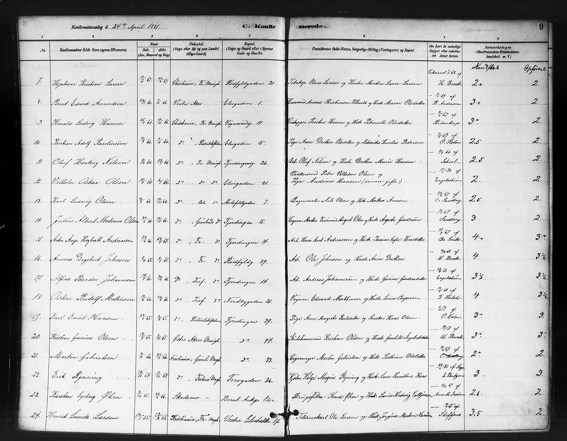 Jakob prestekontor Kirkebøker, AV/SAO-A-10850/F/Fa/L0004: Parish register (official) no. 4, 1880-1894, p. 9