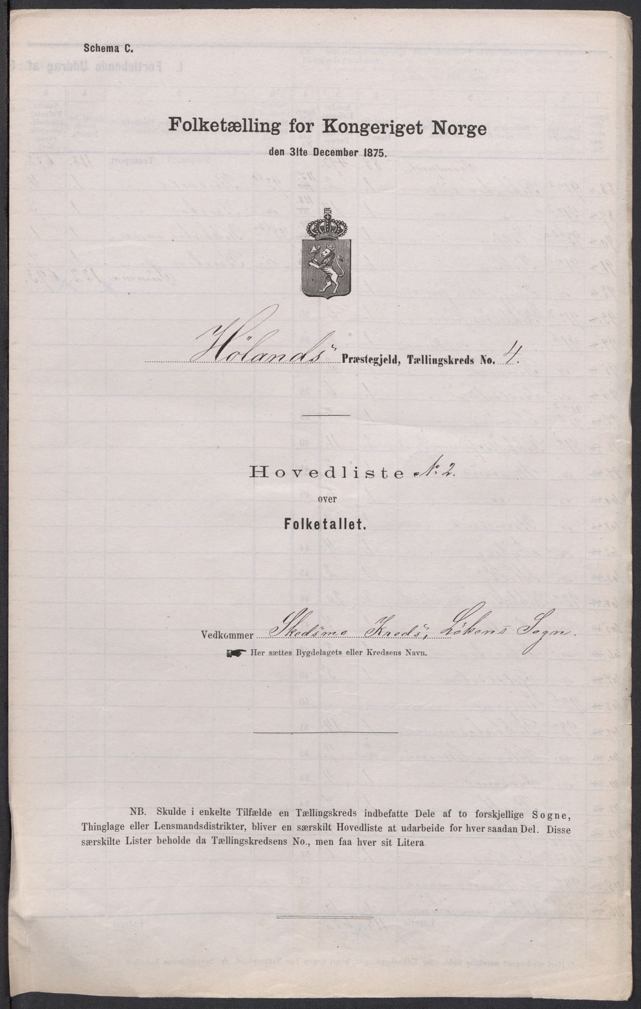 RA, 1875 census for 0221P Høland, 1875, p. 16