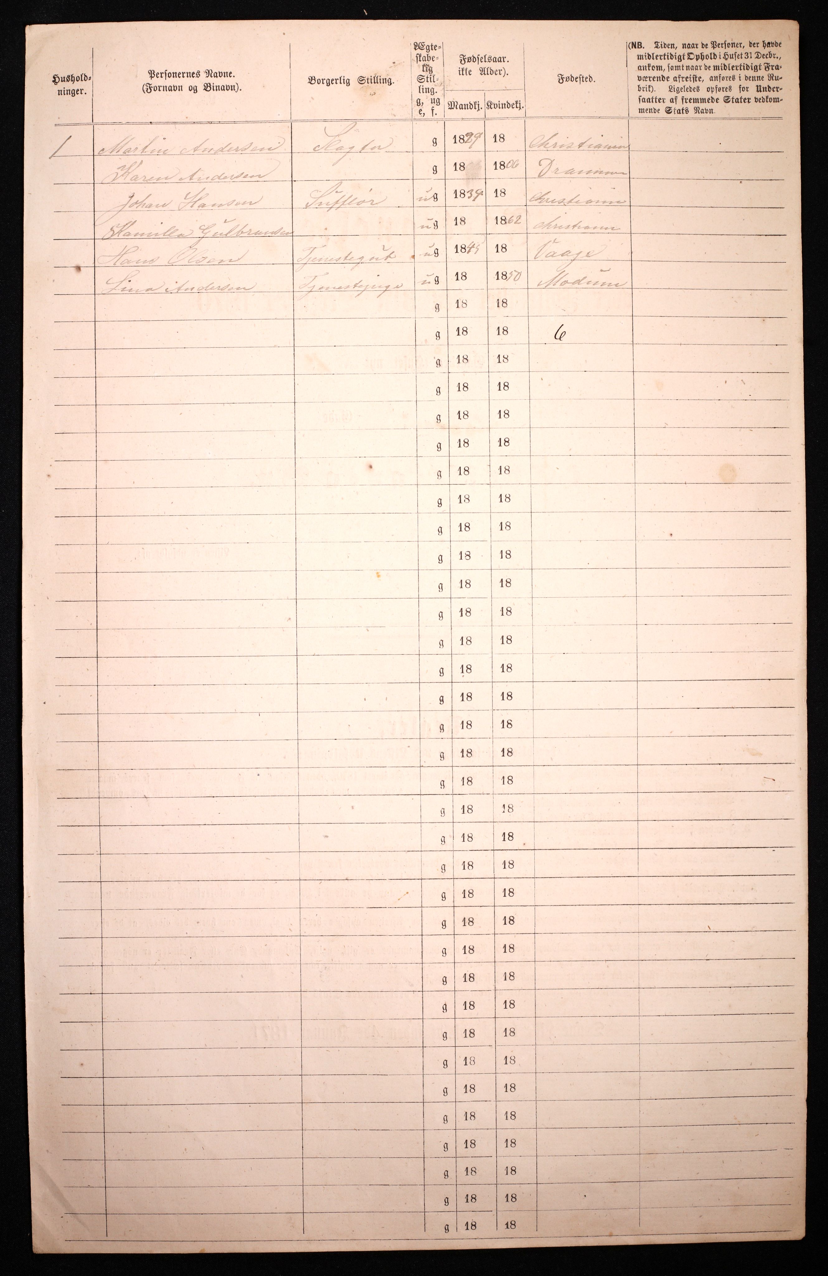 RA, 1870 census for 0301 Kristiania, 1870, p. 247