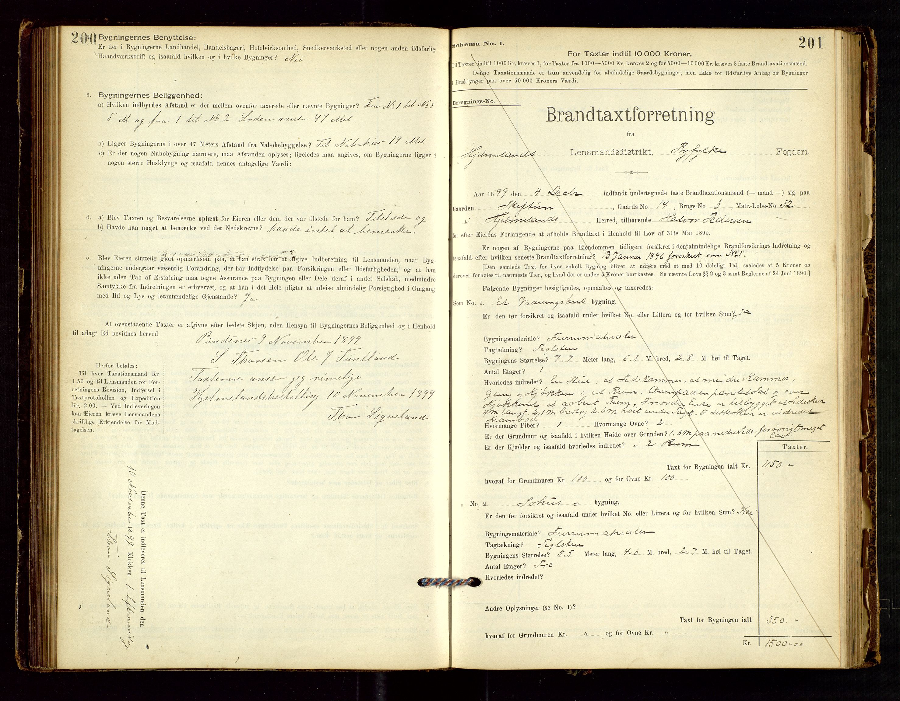 Hjelmeland lensmannskontor, AV/SAST-A-100439/Gob/L0001: "Brandtaxationsprotokol", 1895-1932, p. 200-201