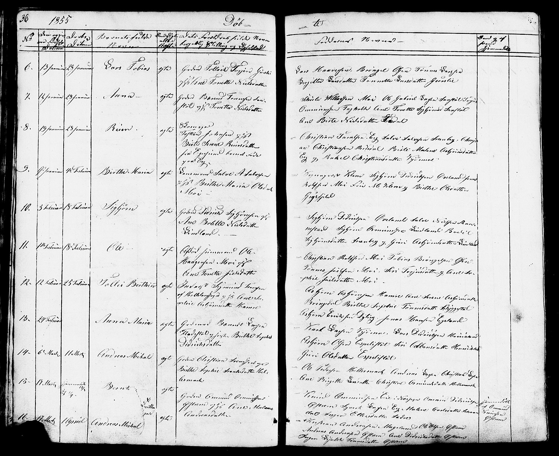 Lund sokneprestkontor, AV/SAST-A-101809/S07/L0003: Parish register (copy) no. B 3, 1848-1885, p. 36