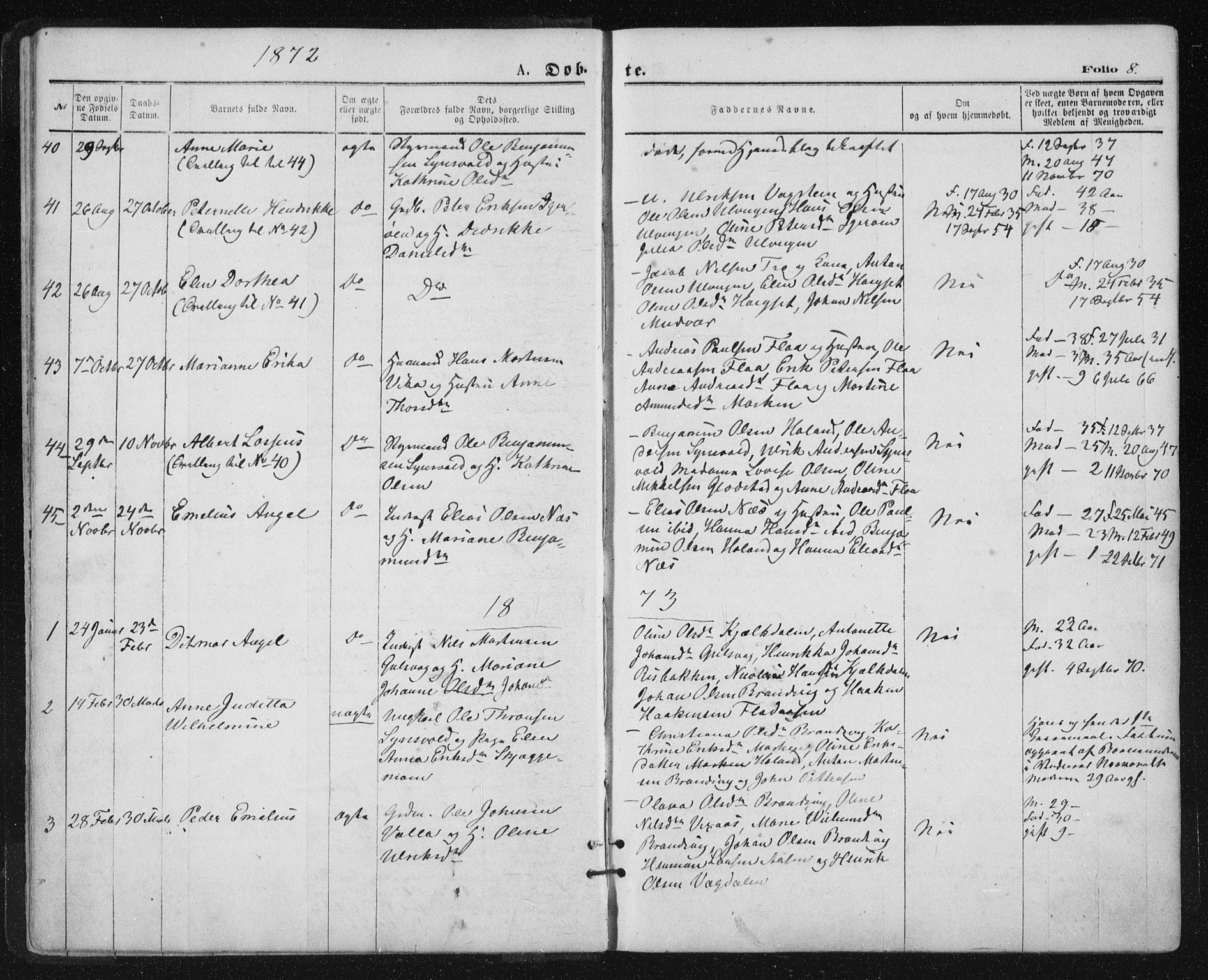 Ministerialprotokoller, klokkerbøker og fødselsregistre - Nordland, SAT/A-1459/816/L0241: Parish register (official) no. 816A07, 1870-1885, p. 8