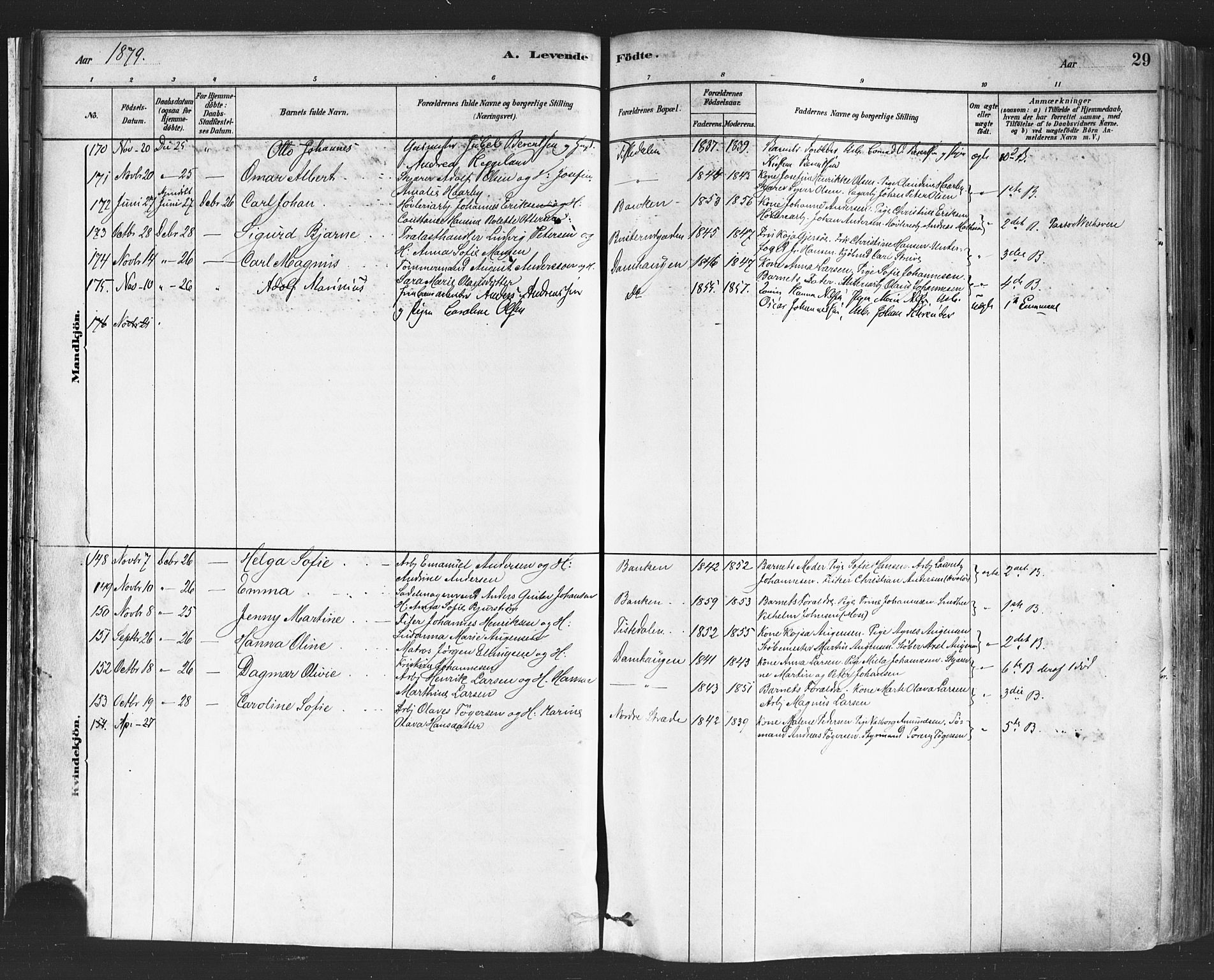 Halden prestekontor Kirkebøker, SAO/A-10909/F/Fa/L0011: Parish register (official) no. I 11, 1878-1889, p. 29