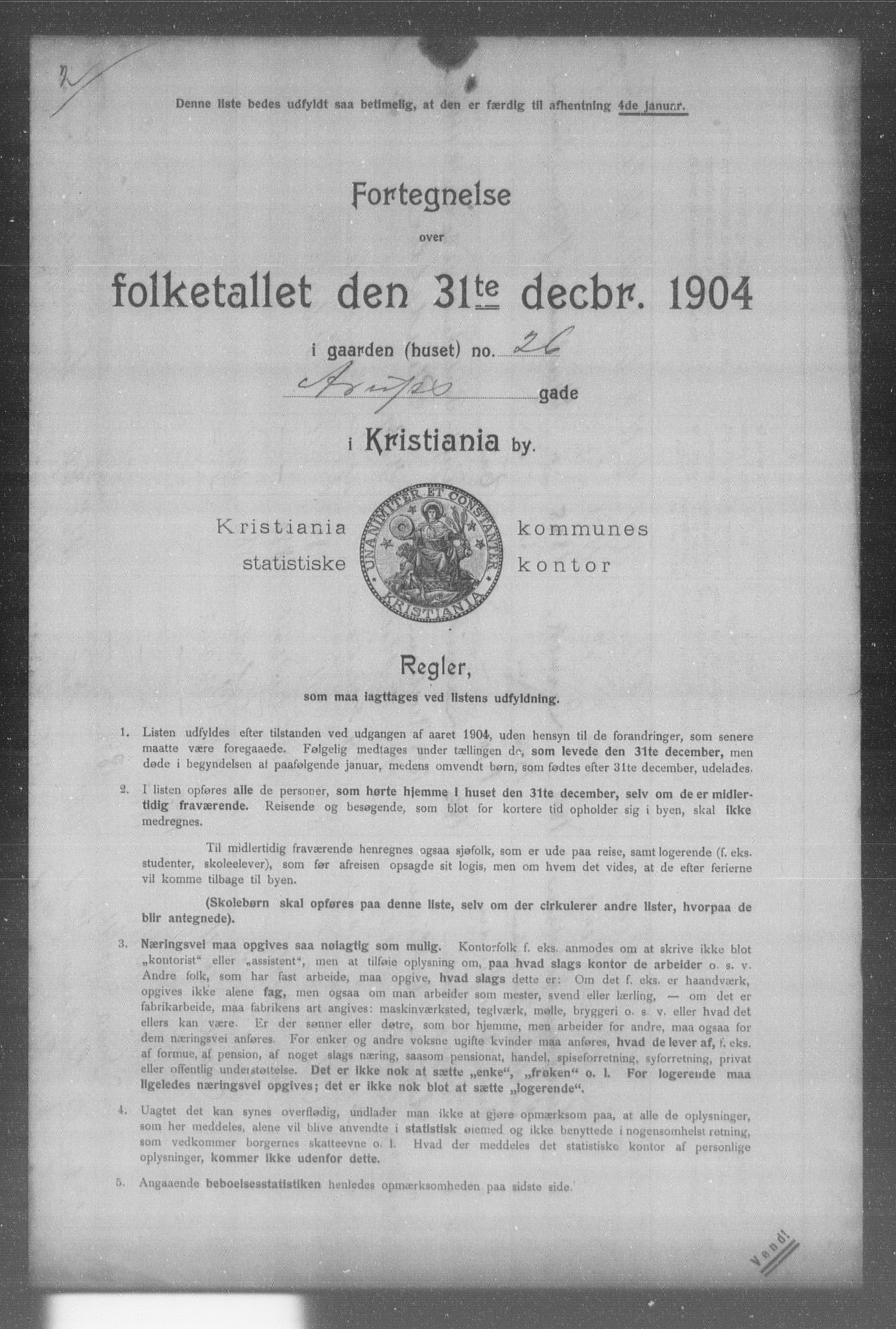 OBA, Municipal Census 1904 for Kristiania, 1904, p. 635