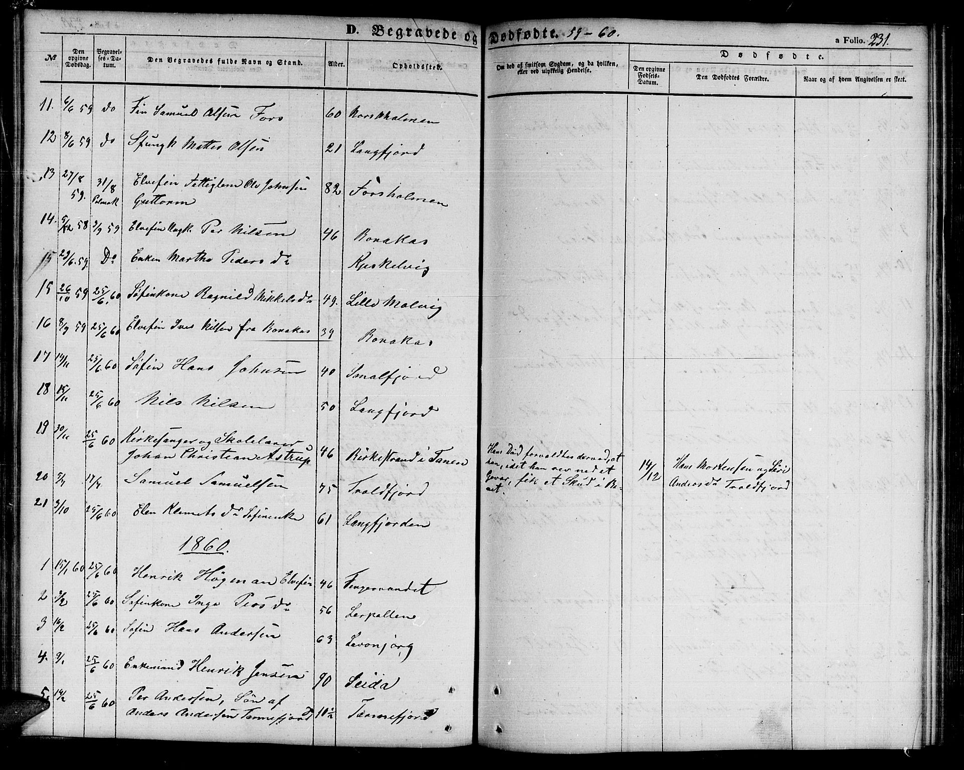 Tana sokneprestkontor, SATØ/S-1334/H/Hb/L0001klokker: Parish register (copy) no. 1 /1, 1853-1867, p. 231