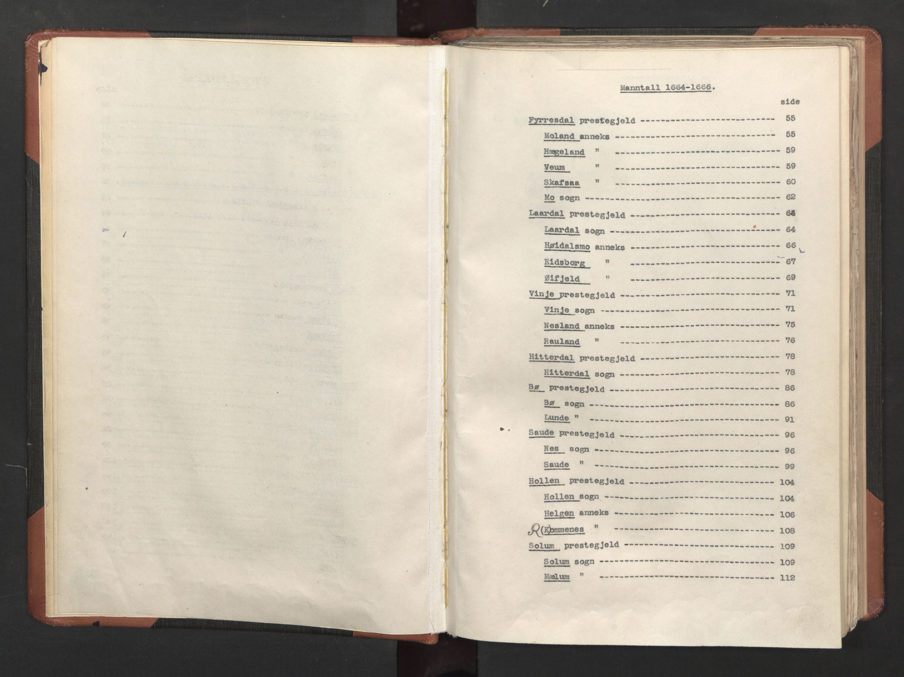 RA, Bailiff's Census 1664-1666, no. 6: Øvre and Nedre Telemark fogderi and Bamble fogderi , 1664